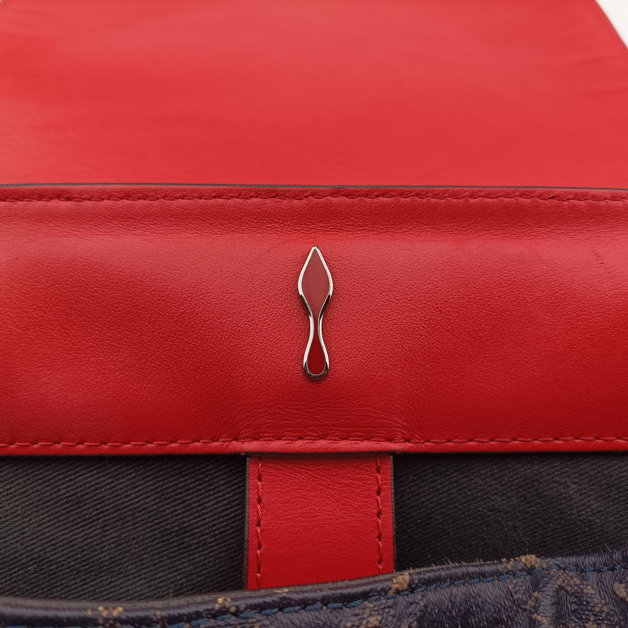 Pre-owned Christian Louboutin Explorafunk Black x Red leather  backpack/rucksack | stylenewstar