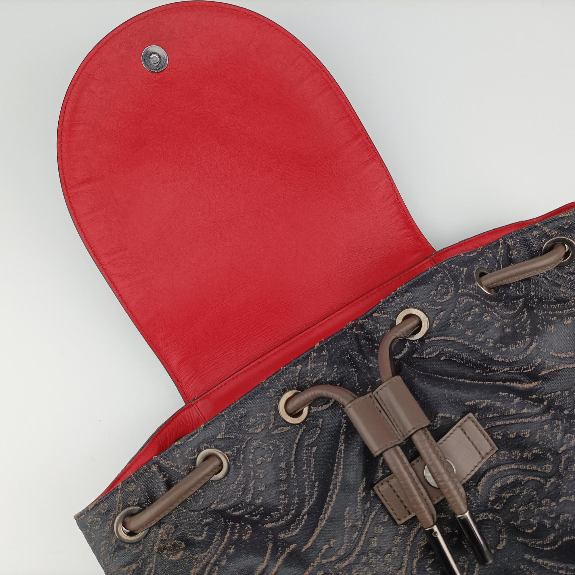 Pre-owned Christian Louboutin Explorafunk Black x Red leather  backpack/rucksack | stylenewstar