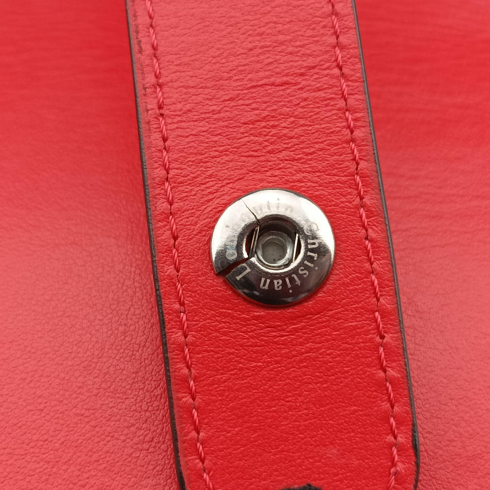 Pre-owned Christian Louboutin Explorafunk Black x Red leather  backpack/rucksack | stylenewstar