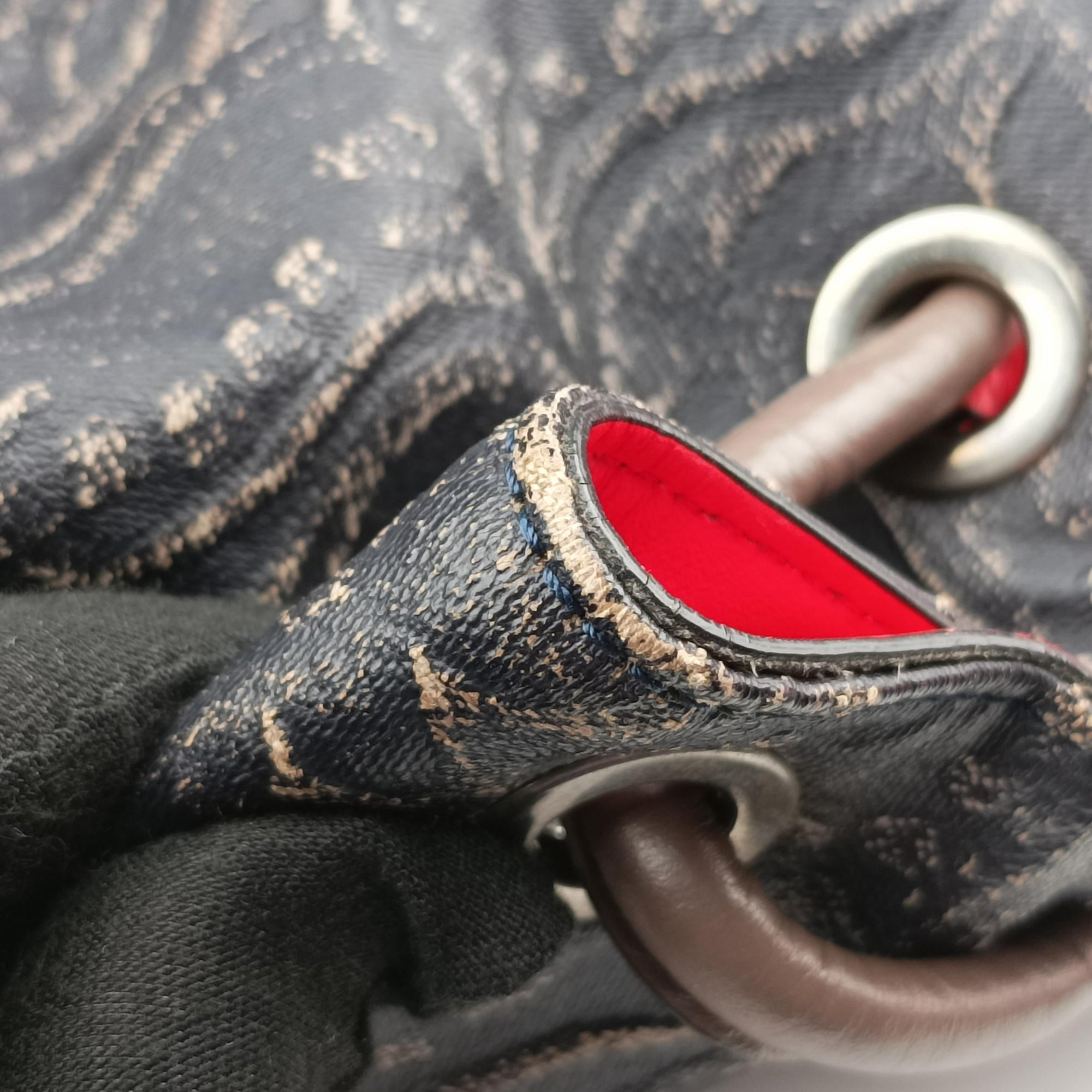 Pre-owned Christian Louboutin Explorafunk Black x Red leather  backpack/rucksack | stylenewstar