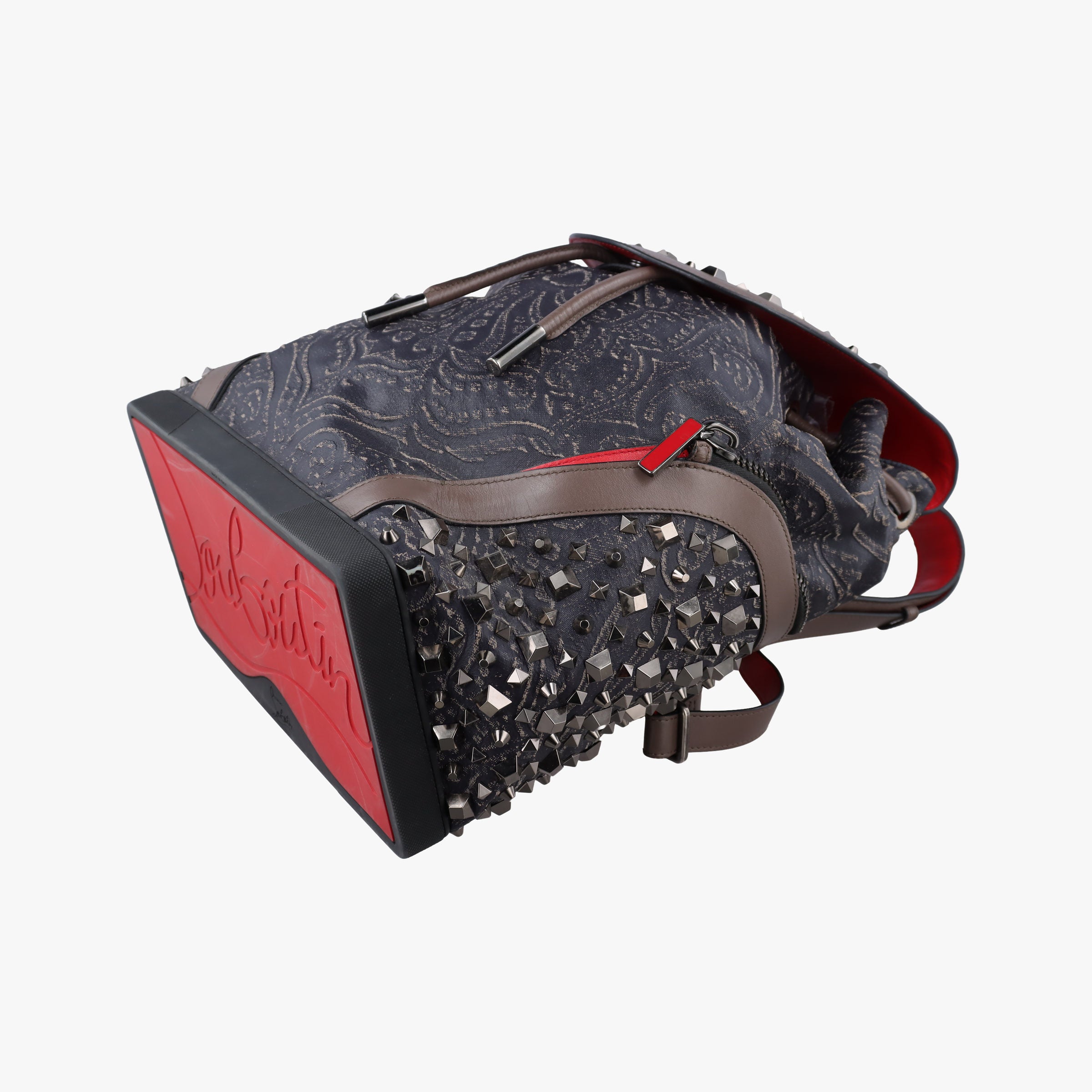 Pre-owned Christian Louboutin Explorafunk Black x Red leather  backpack/rucksack | stylenewstar