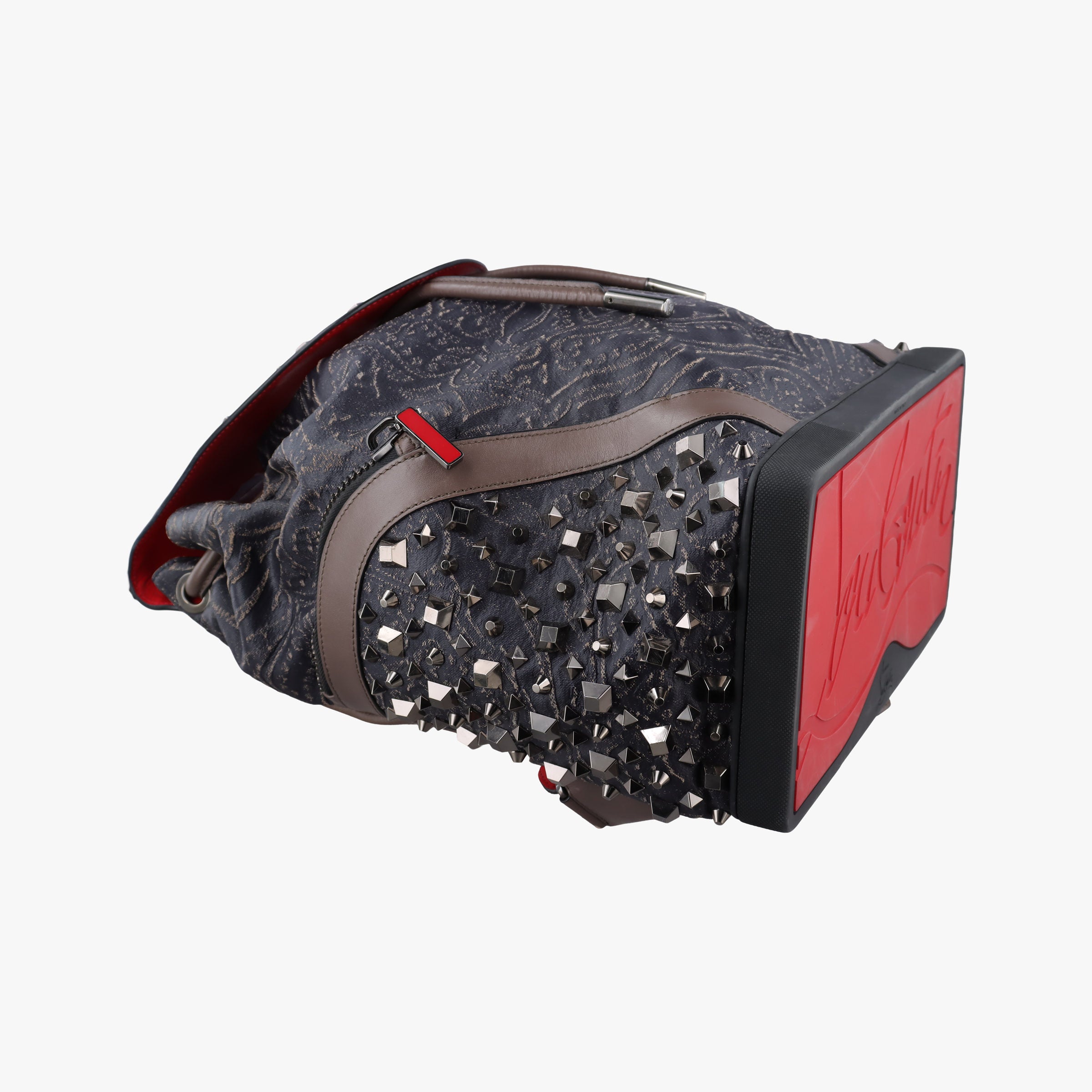 Pre-owned Christian Louboutin Explorafunk Black x Red leather  backpack/rucksack | stylenewstar
