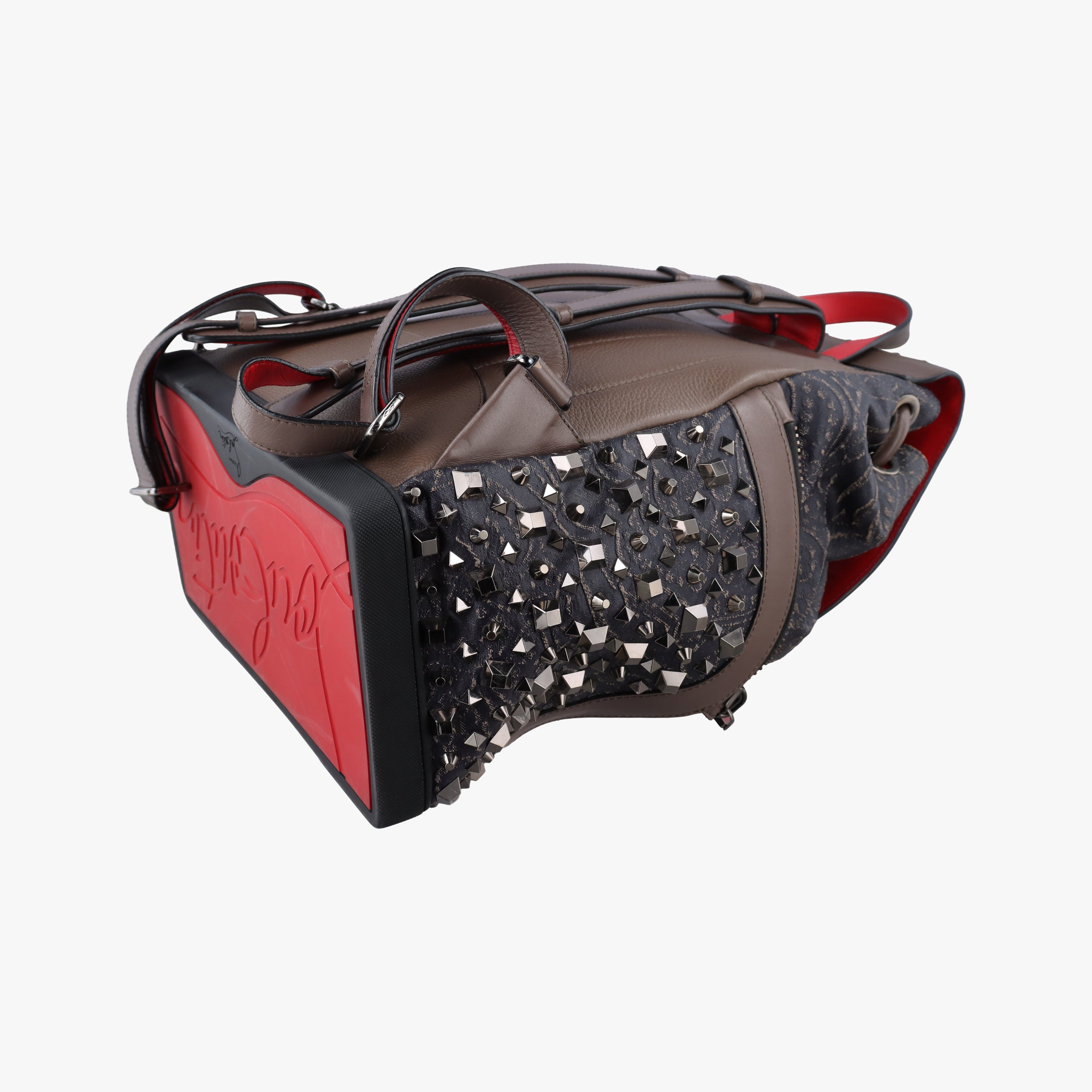 Pre-owned Christian Louboutin Explorafunk Black x Red leather  backpack/rucksack | stylenewstar