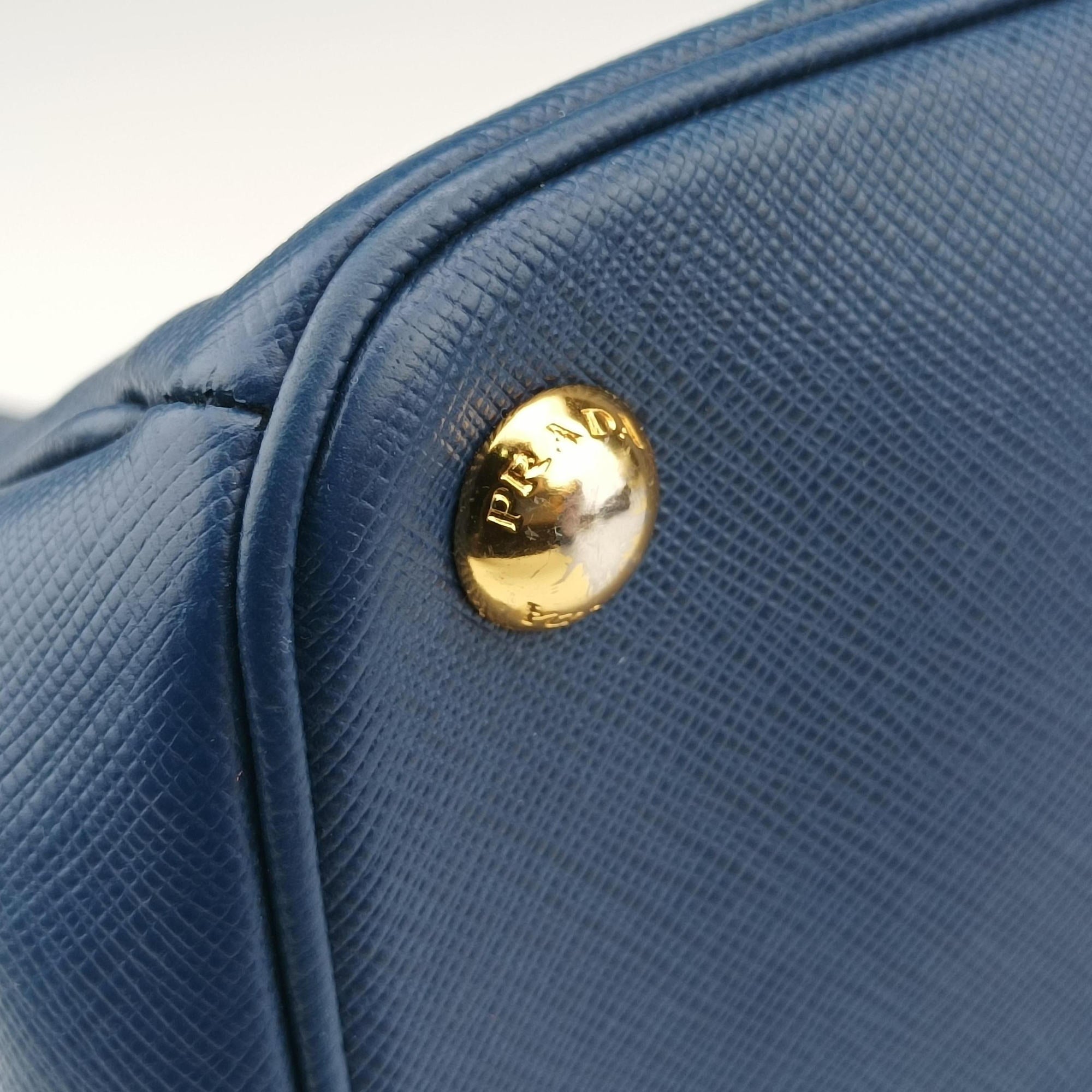 Pre-owned Prada Galleria Blue SAFFIANO Leather BN2274 shoulderbag | stylenewstar