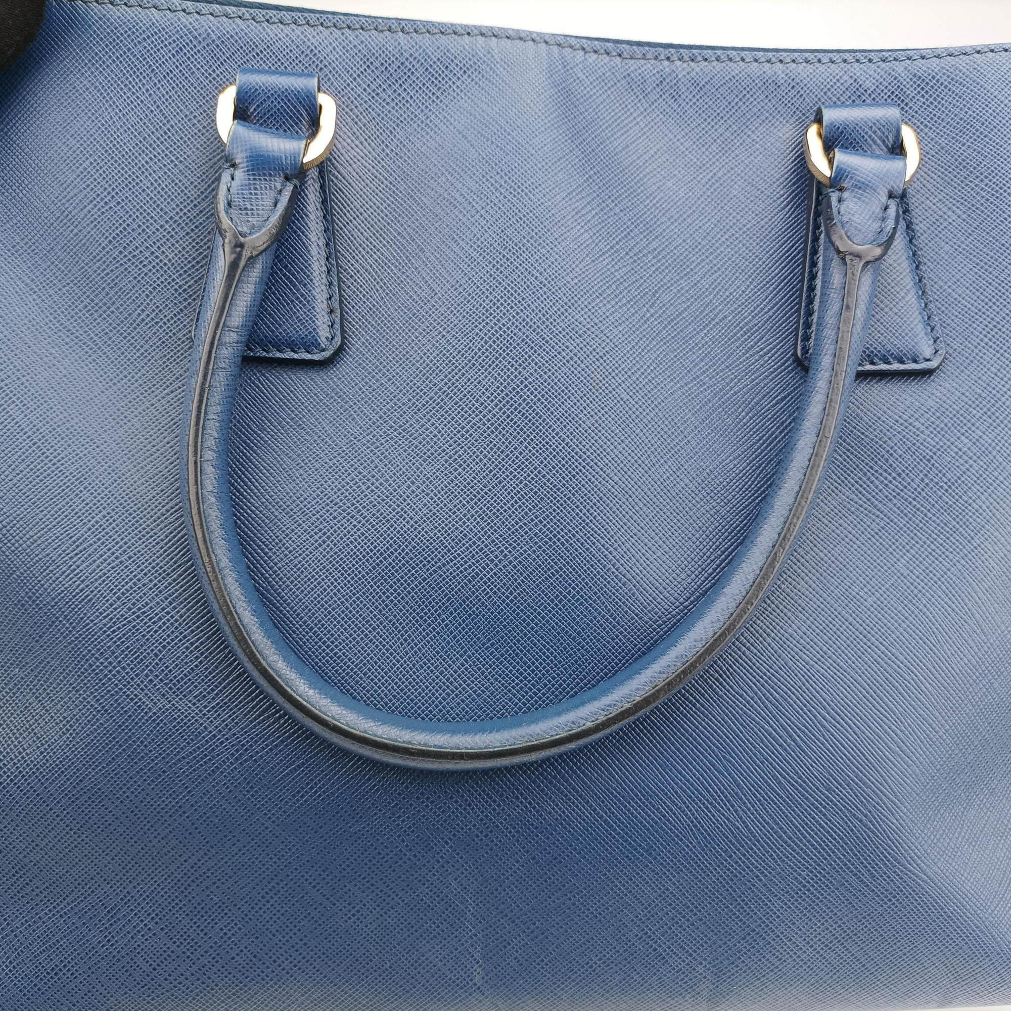 Pre-owned Prada Galleria Blue SAFFIANO Leather BN2274 shoulderbag | stylenewstar
