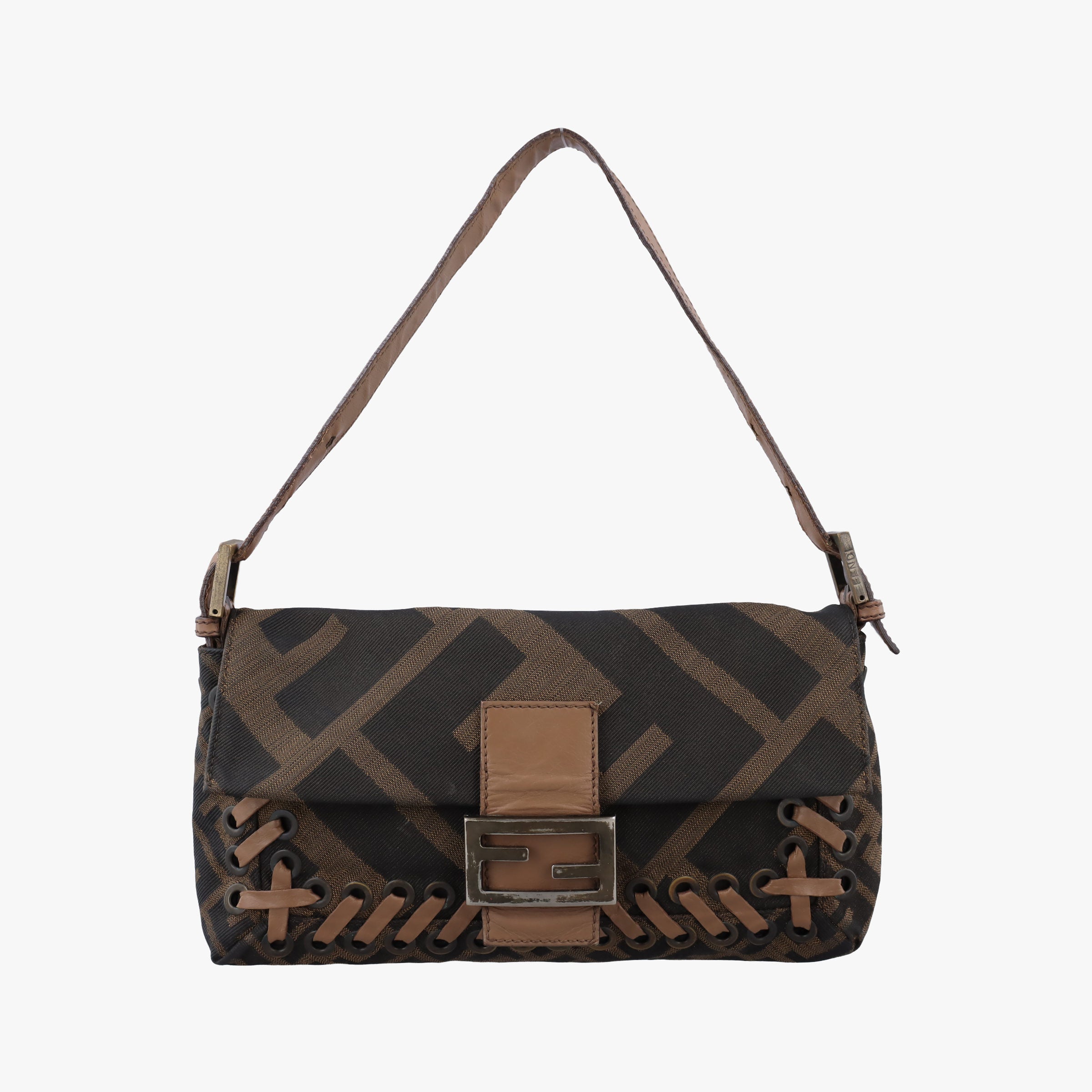 Secondhand Fendi Mamma Bucket Brown canvas× Leather 8BT136 handbag | stylenewstar