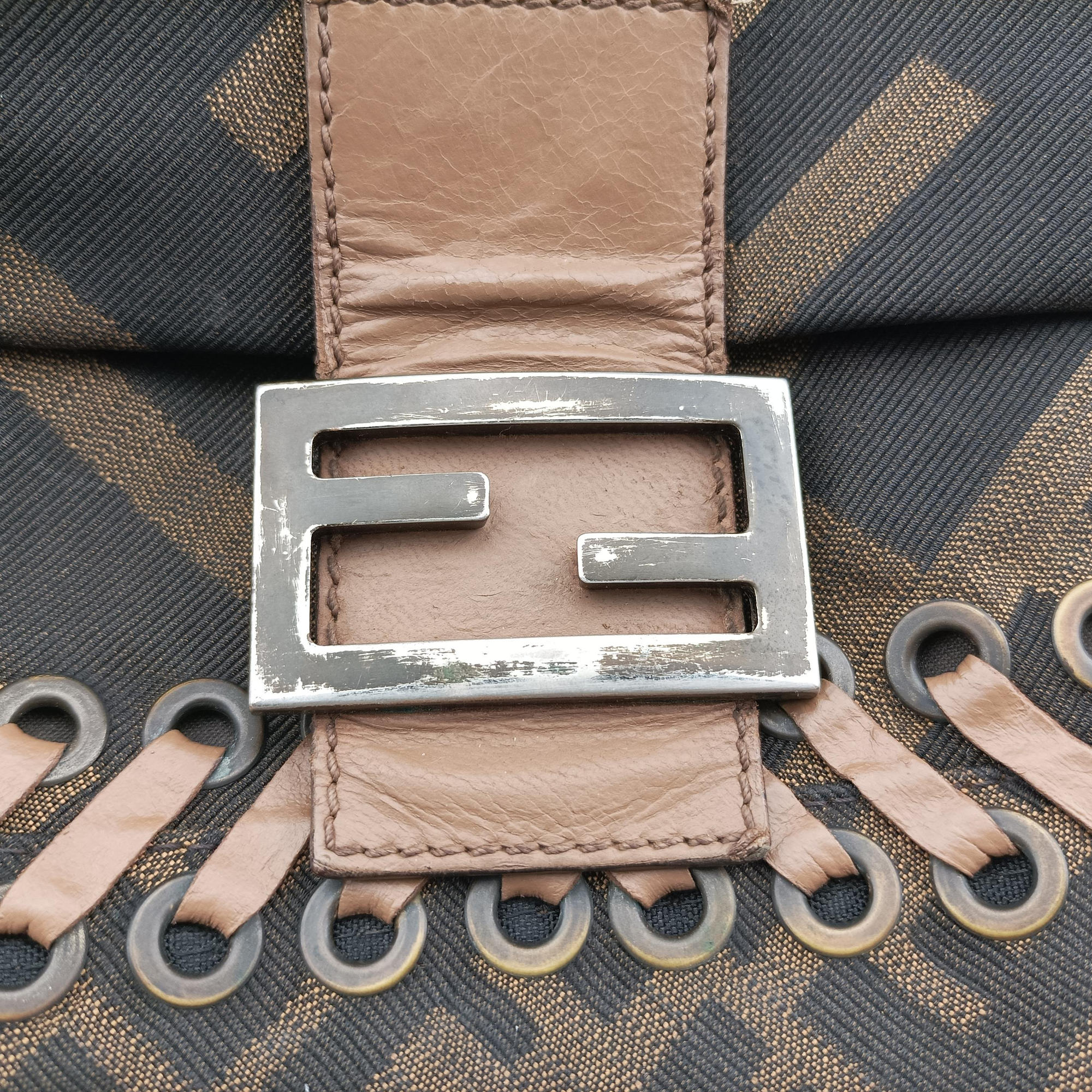 Secondhand Fendi Mamma Bucket Brown canvas× Leather 8BT136 handbag | stylenewstar