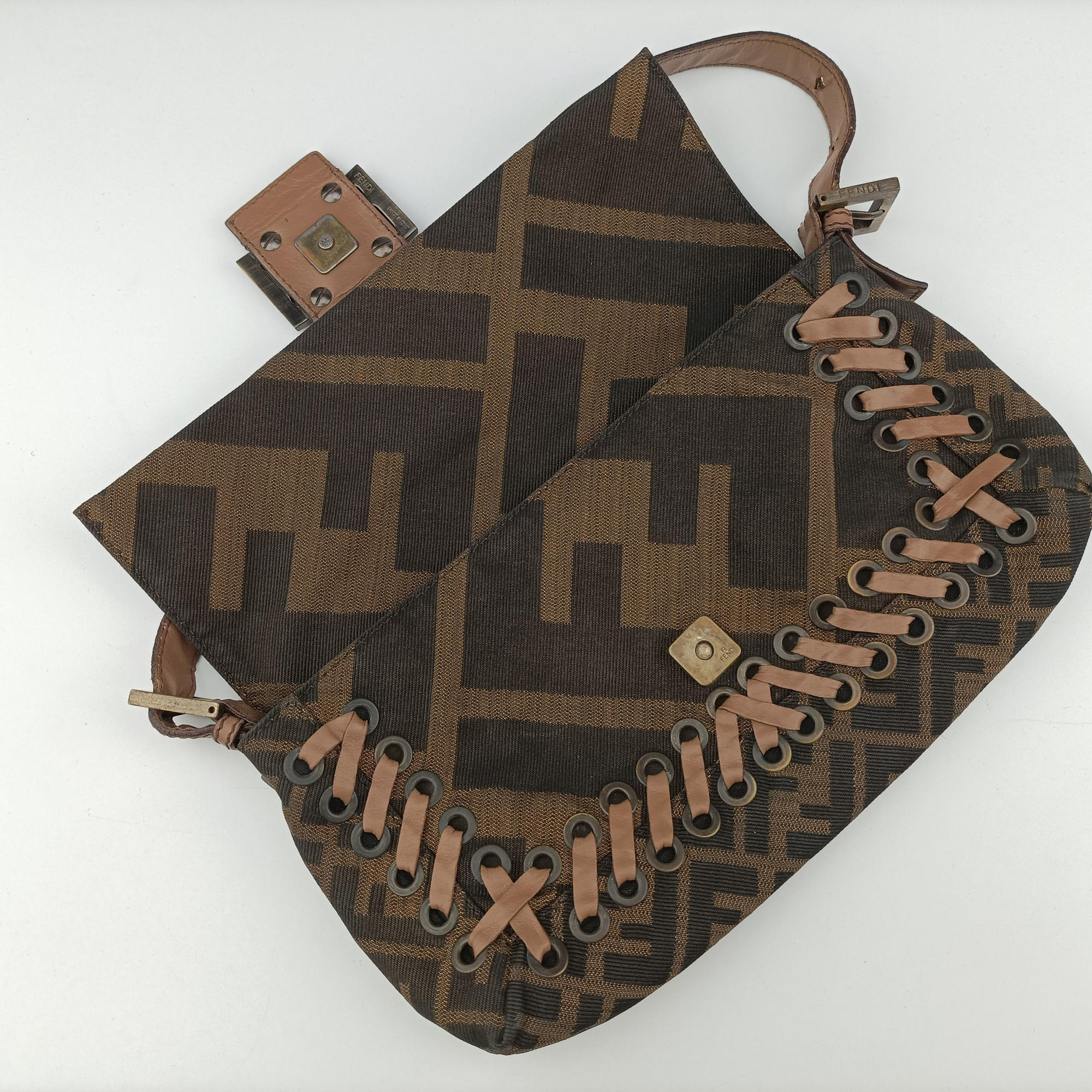 Secondhand Fendi Mamma Bucket Brown canvas× Leather 8BT136 handbag | stylenewstar