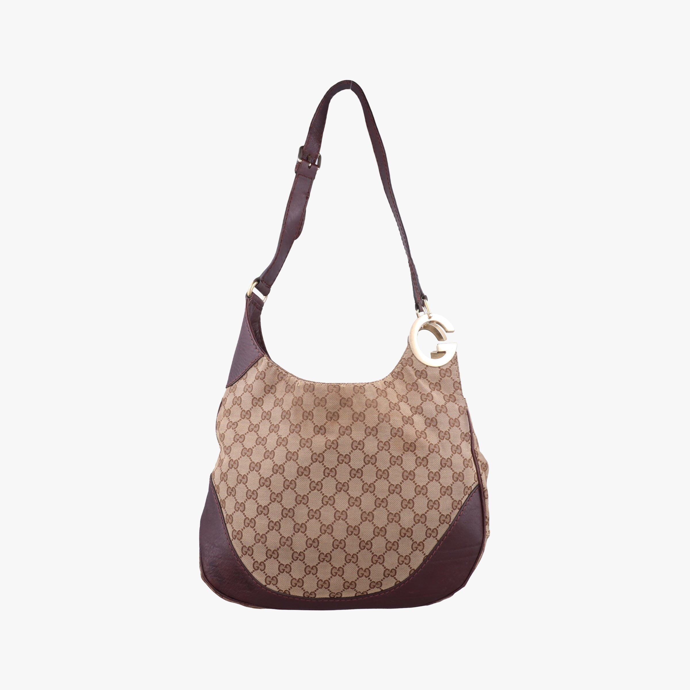 Secondhand Gucci Charlotte BeigexBordeaux canvasxLeather 203503 shoulderbag | stylenewstar