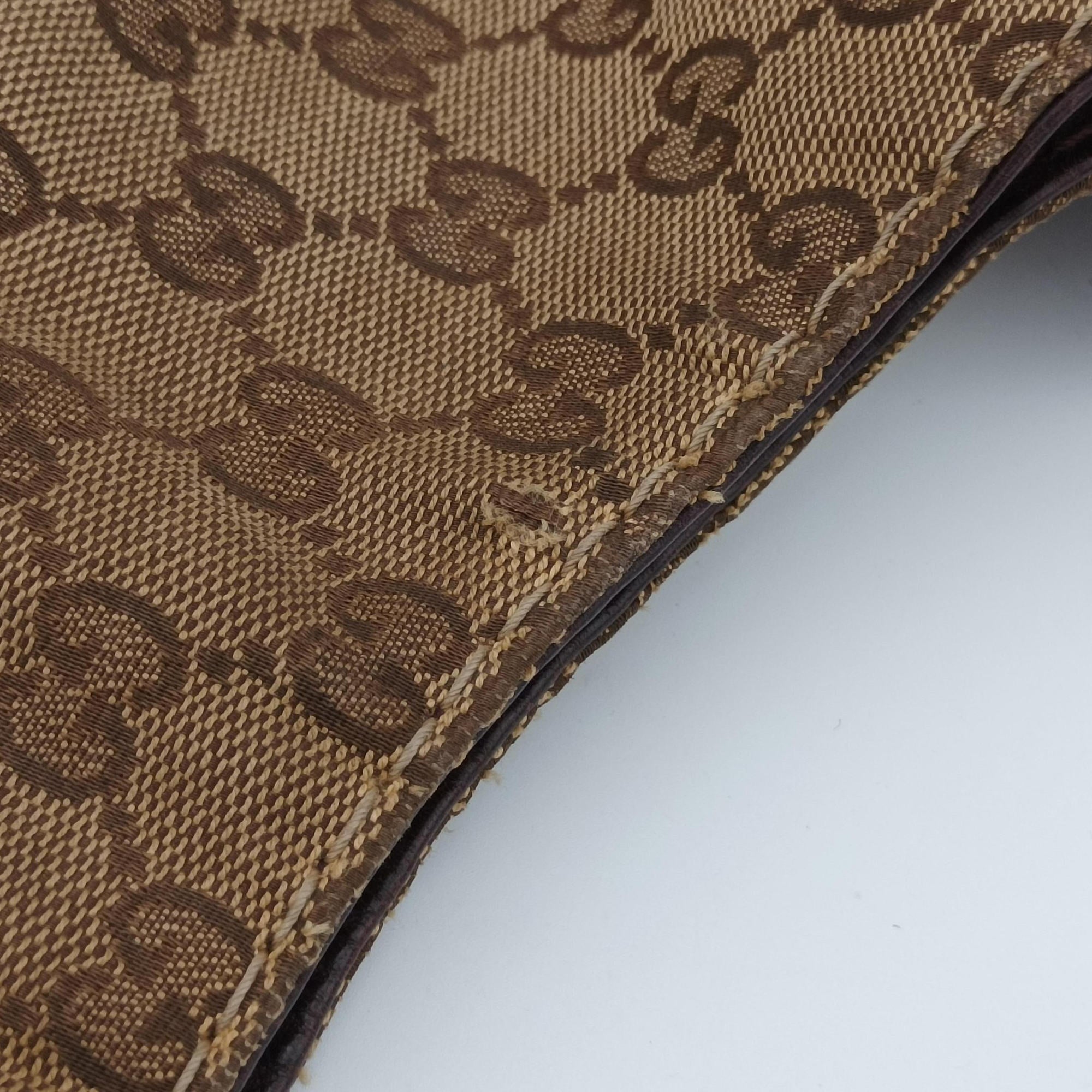 Secondhand Gucci Charlotte BeigexBordeaux canvasxLeather 203503 shoulderbag | stylenewstar
