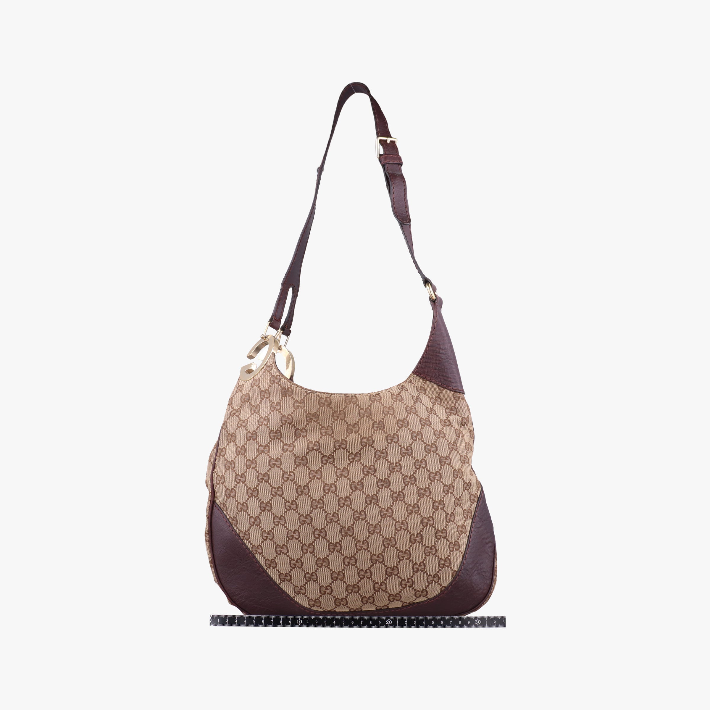 Secondhand Gucci Charlotte BeigexBordeaux canvasxLeather 203503 shoulderbag | stylenewstar