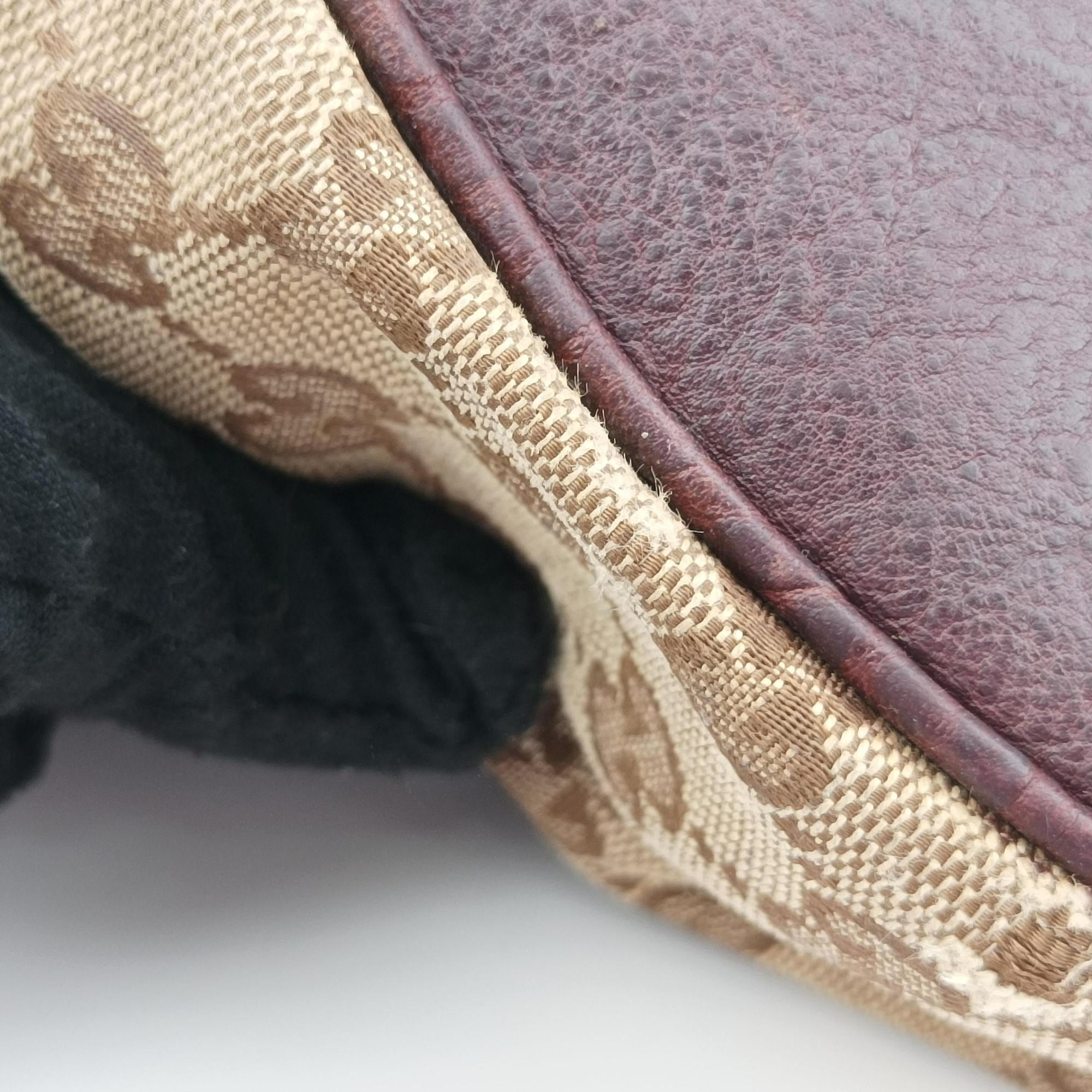 Secondhand Gucci Charlotte BeigexBordeaux canvasxLeather 203503 shoulderbag | stylenewstar