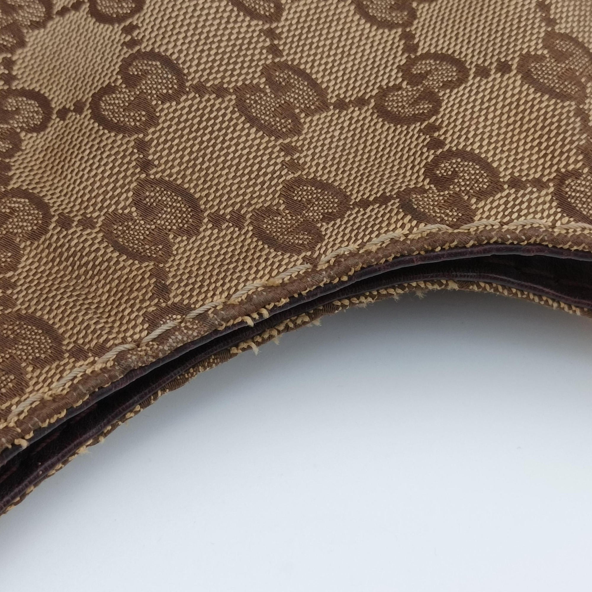 Secondhand Gucci Charlotte BeigexBordeaux canvasxLeather 203503 shoulderbag | stylenewstar