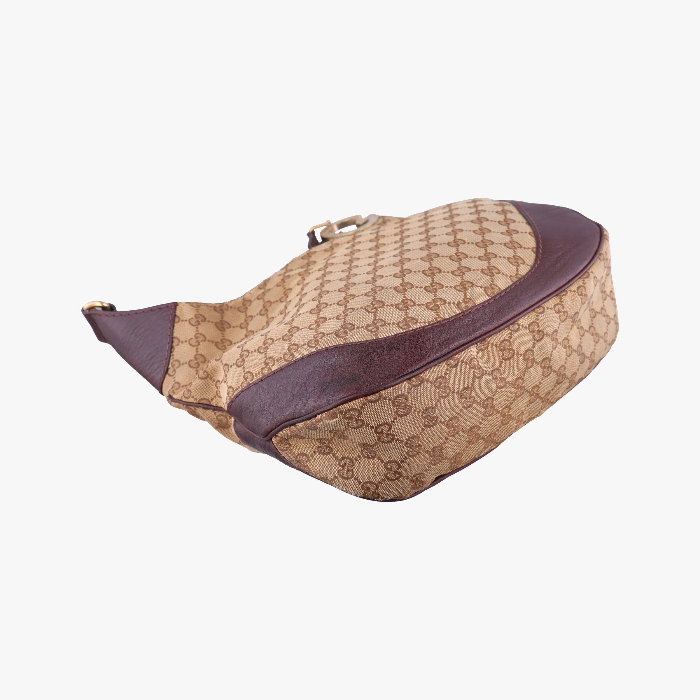 Secondhand Gucci Charlotte BeigexBordeaux canvasxLeather 203503 shoulderbag | stylenewstar