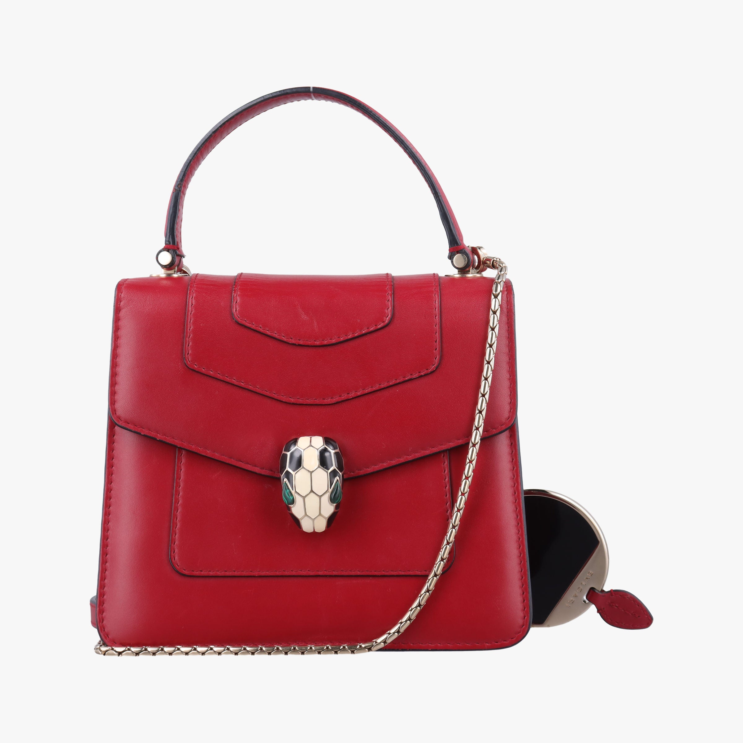 Vintage Bvlgari SERPENTI FOREVER Red Leather  shoulderbag | stylenewstar