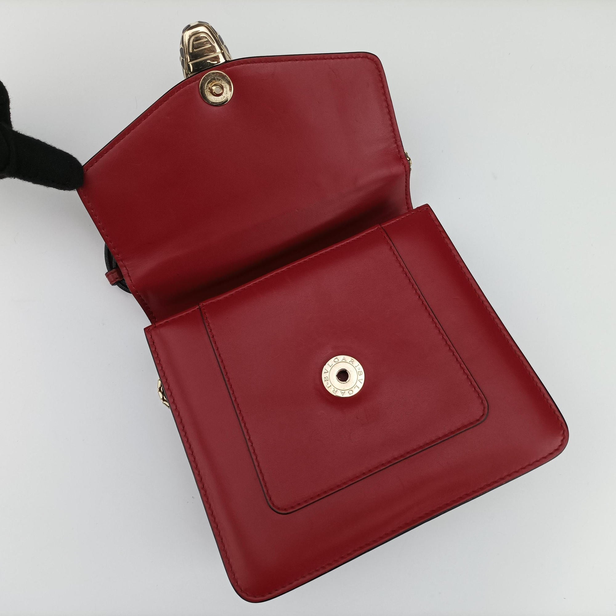 Vintage Bvlgari SERPENTI FOREVER Red Leather  shoulderbag | stylenewstar