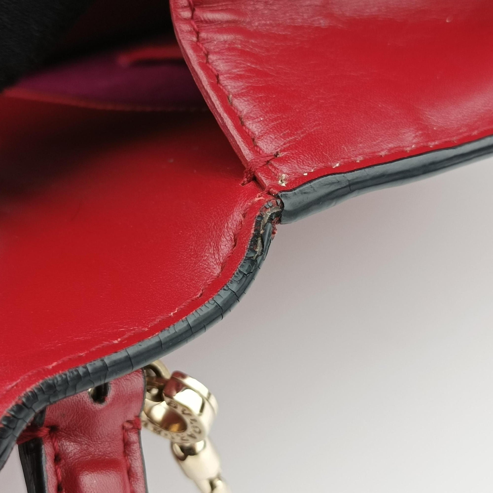 Vintage Bvlgari SERPENTI FOREVER Red Leather  shoulderbag | stylenewstar