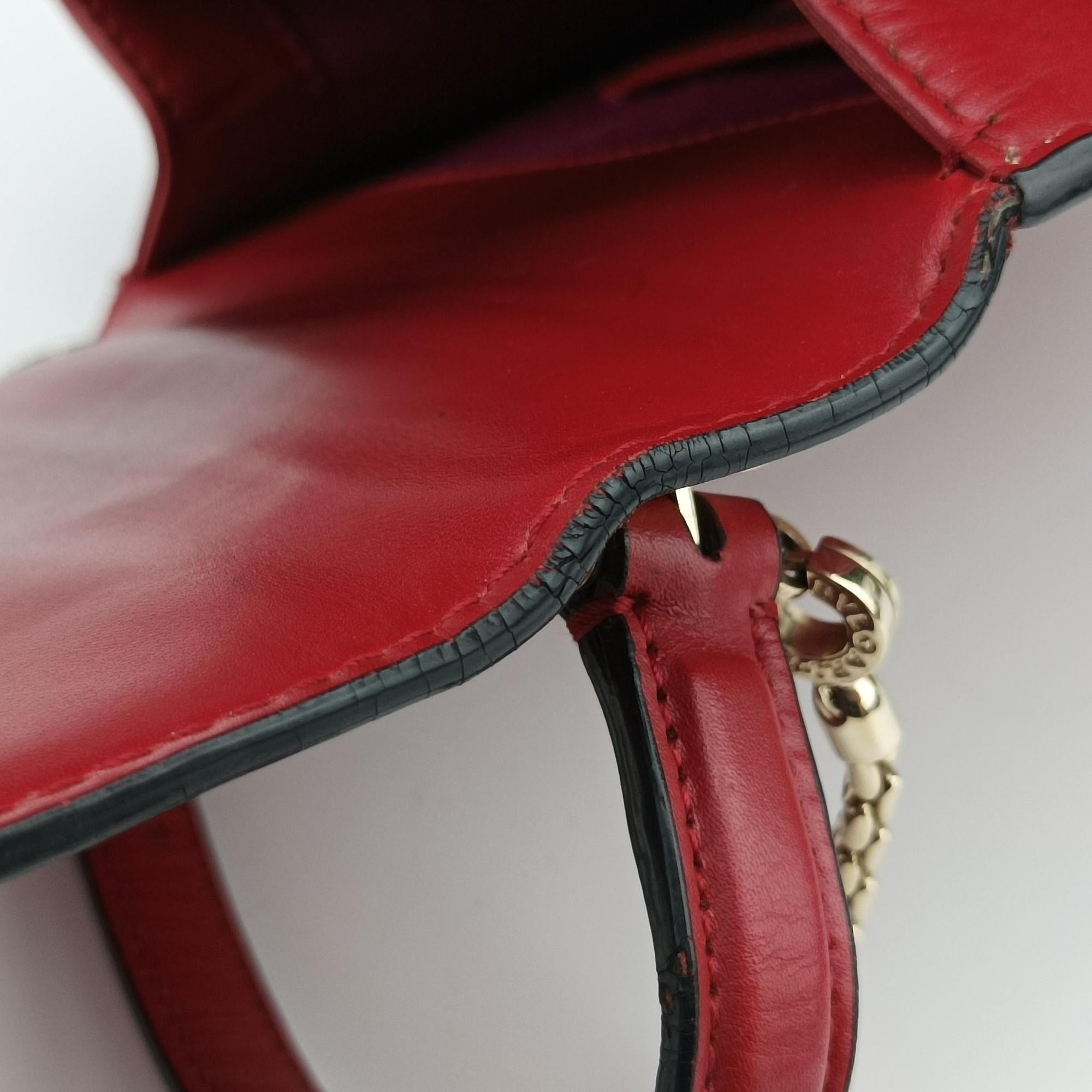Vintage Bvlgari SERPENTI FOREVER Red Leather  shoulderbag | stylenewstar