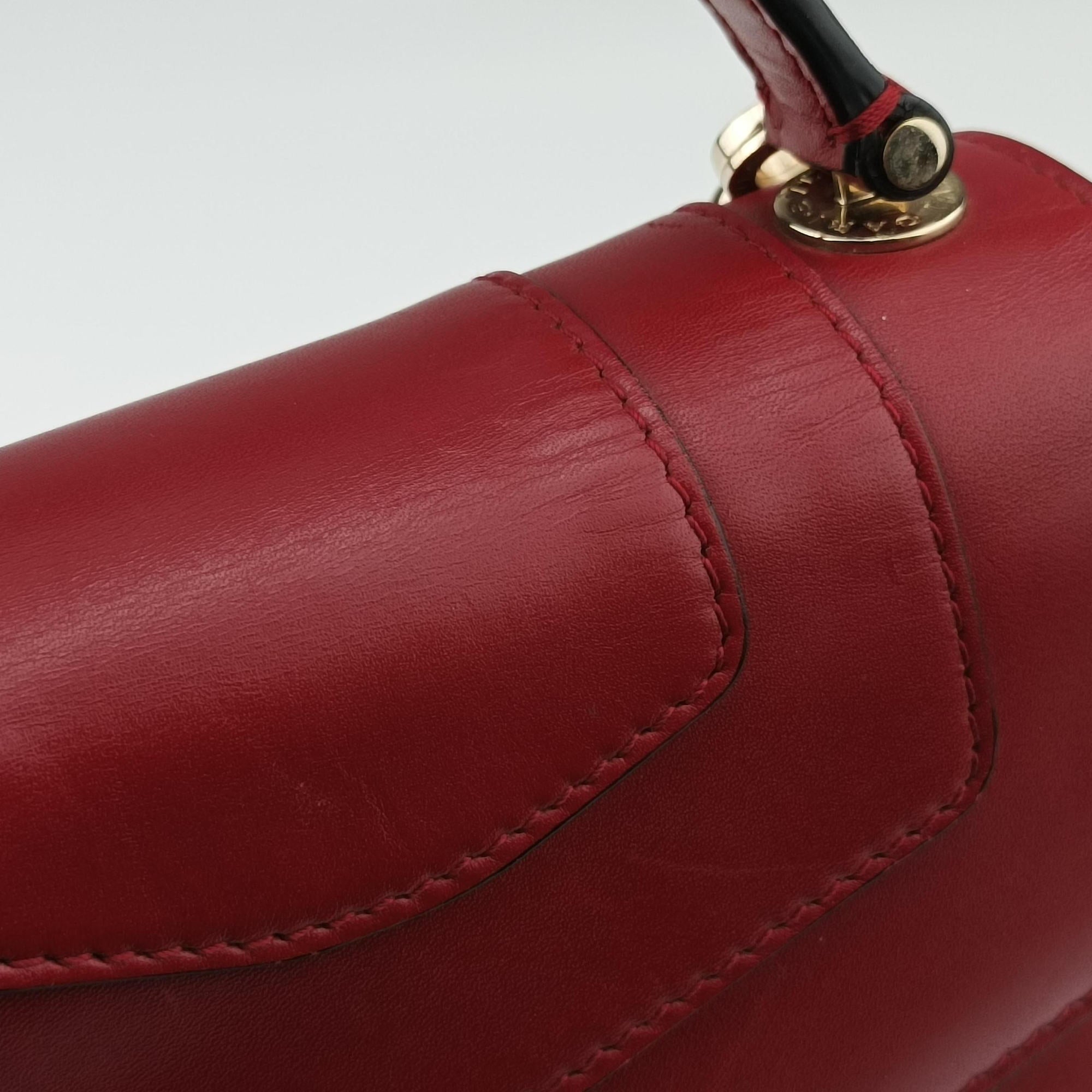 Vintage Bvlgari SERPENTI FOREVER Red Leather  shoulderbag | stylenewstar