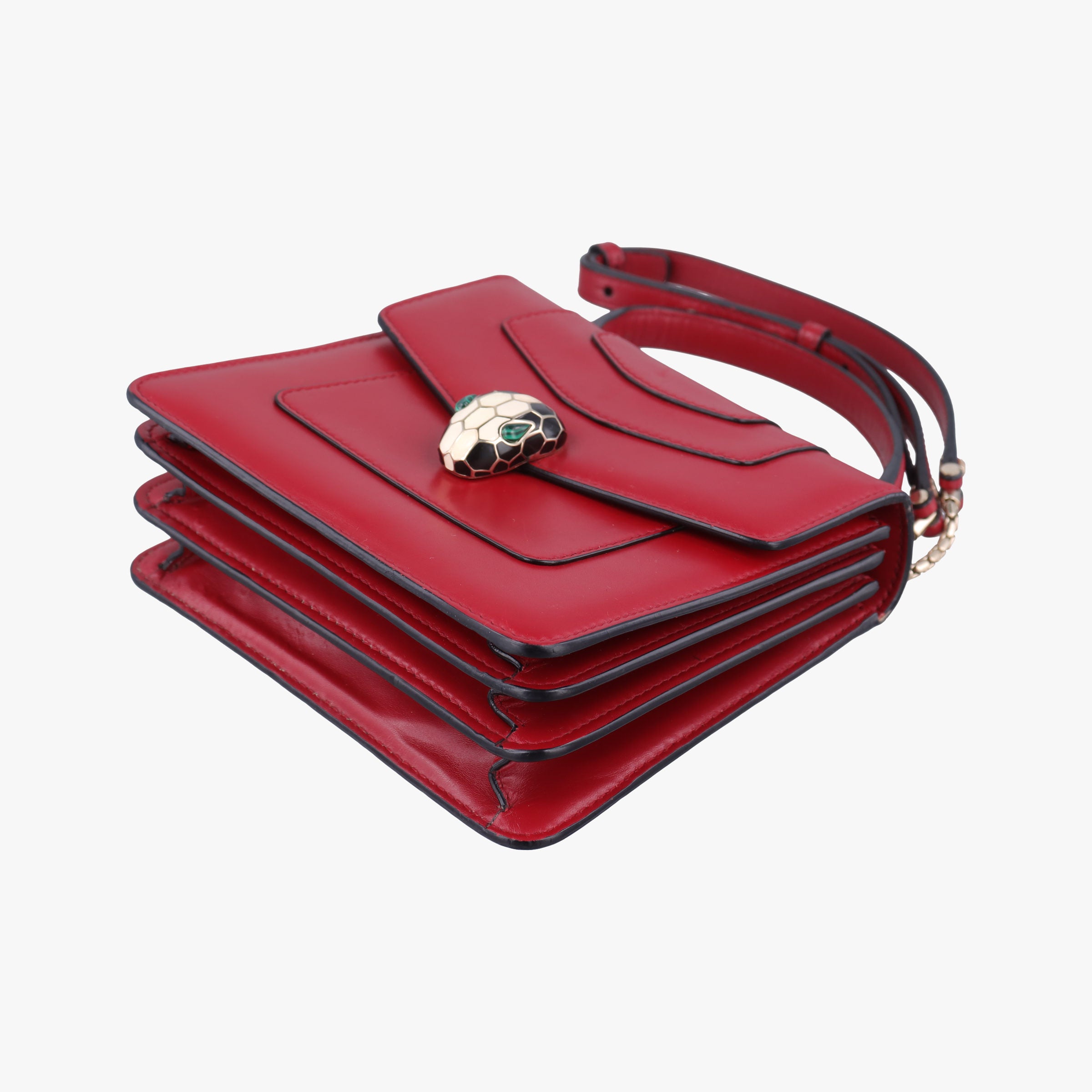 Vintage Bvlgari SERPENTI FOREVER Red Leather  shoulderbag | stylenewstar