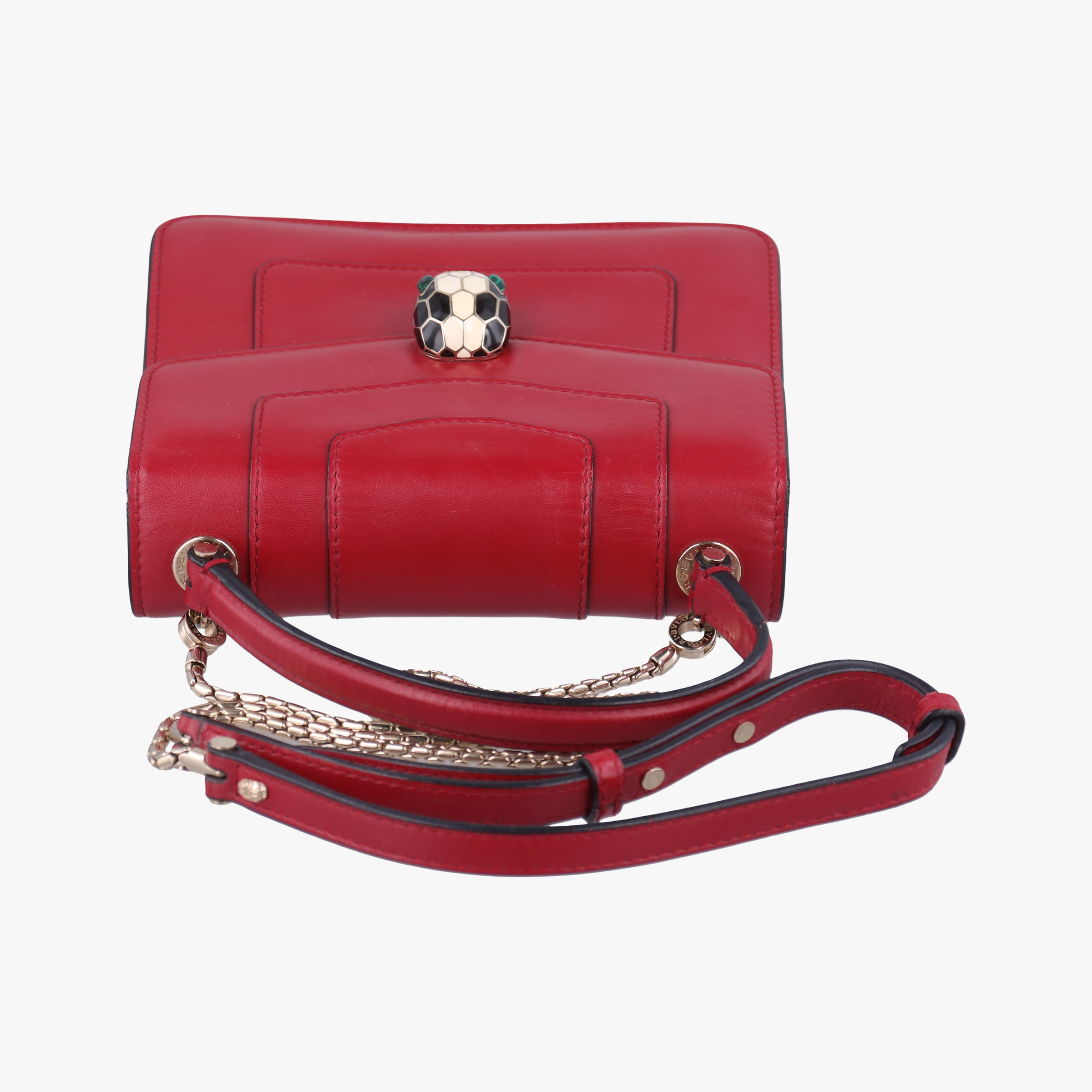 Vintage Bvlgari SERPENTI FOREVER Red Leather  shoulderbag | stylenewstar
