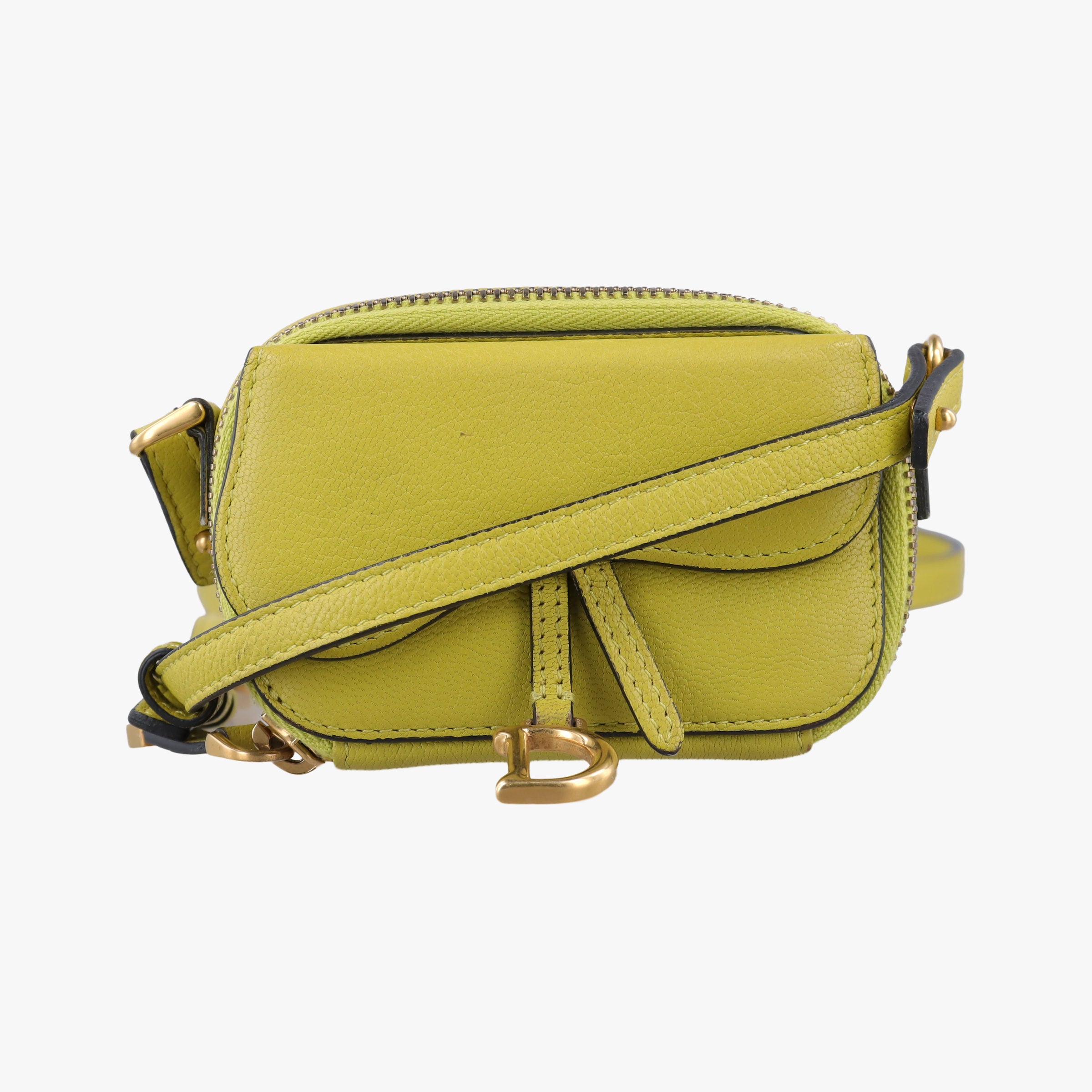 Pre-owned Christian Dior Saddle Yellow leather  shoulderbag | stylenewstar