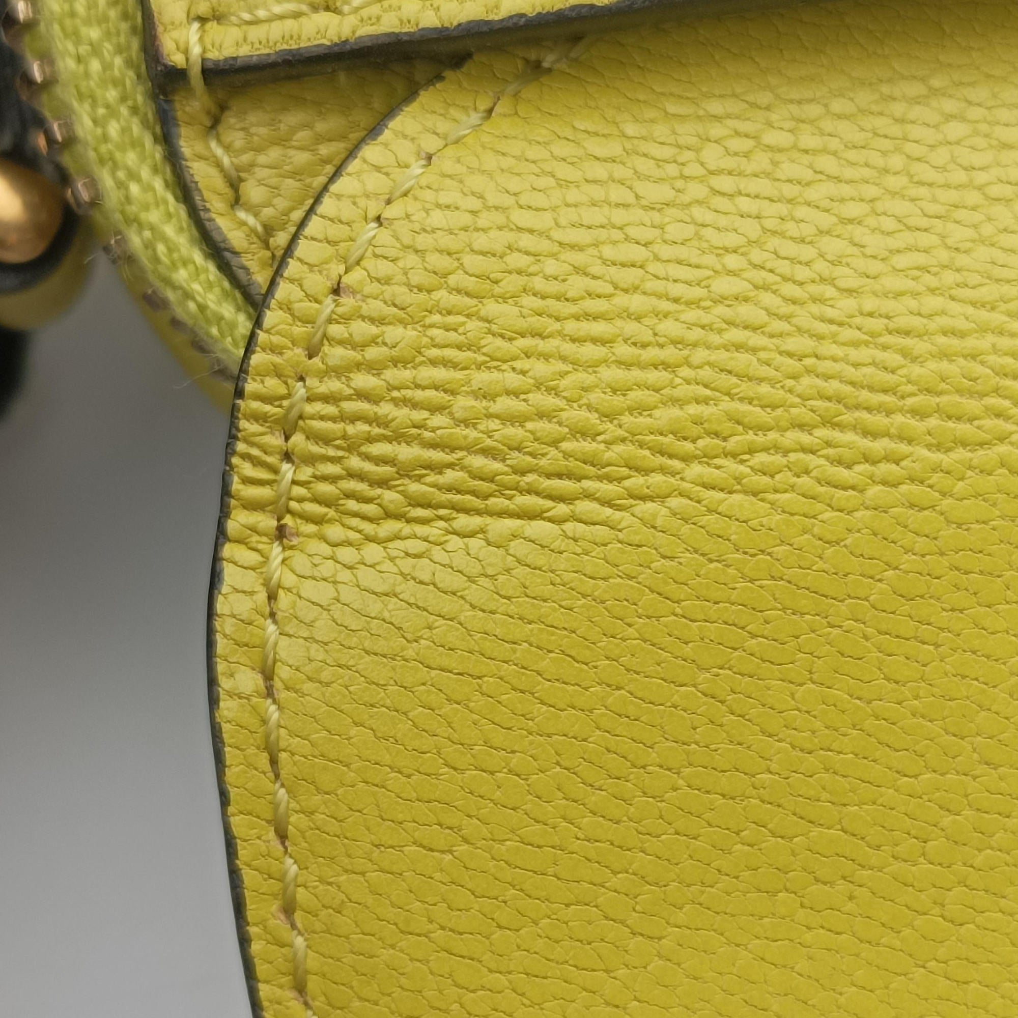 Pre-owned Christian Dior Saddle Yellow leather  shoulderbag | stylenewstar