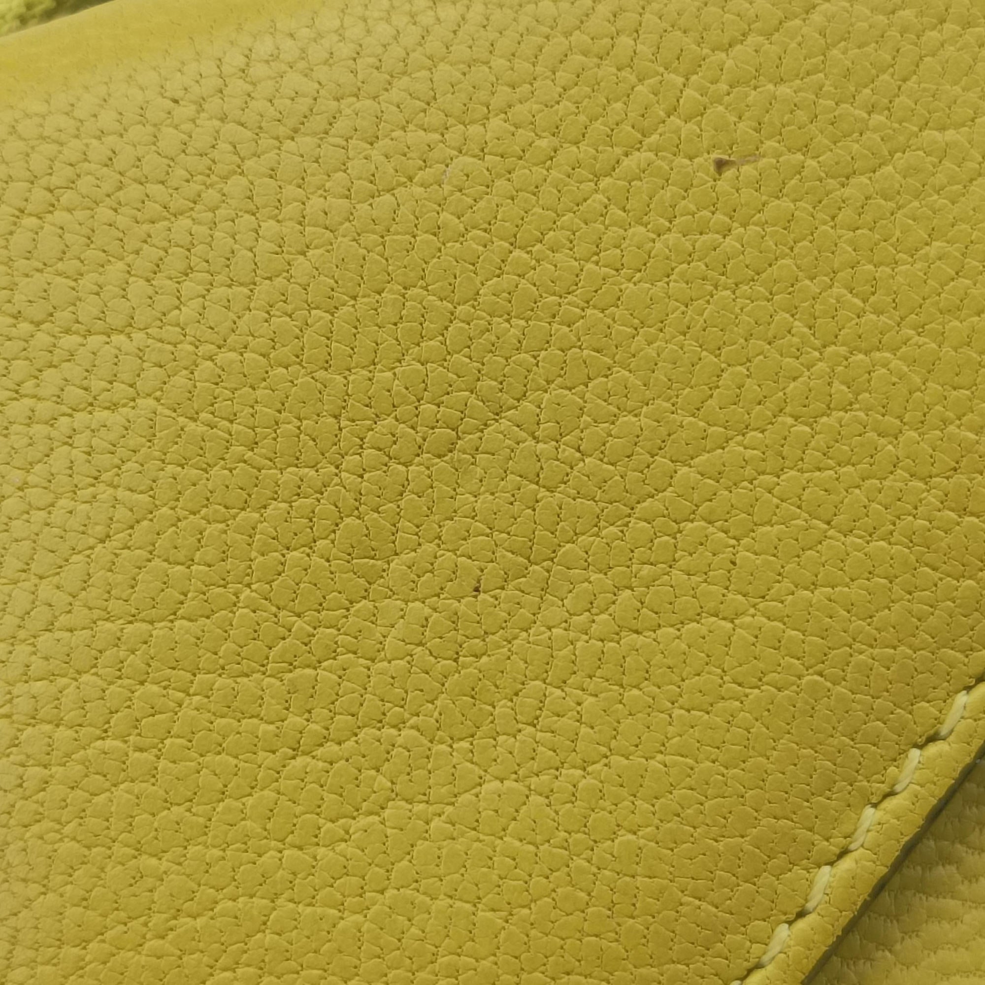 Pre-owned Christian Dior Saddle Yellow leather  shoulderbag | stylenewstar