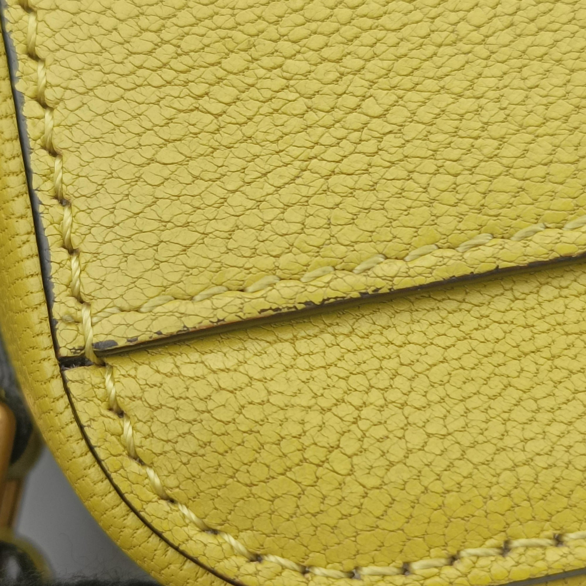 Pre-owned Christian Dior Saddle Yellow leather  shoulderbag | stylenewstar