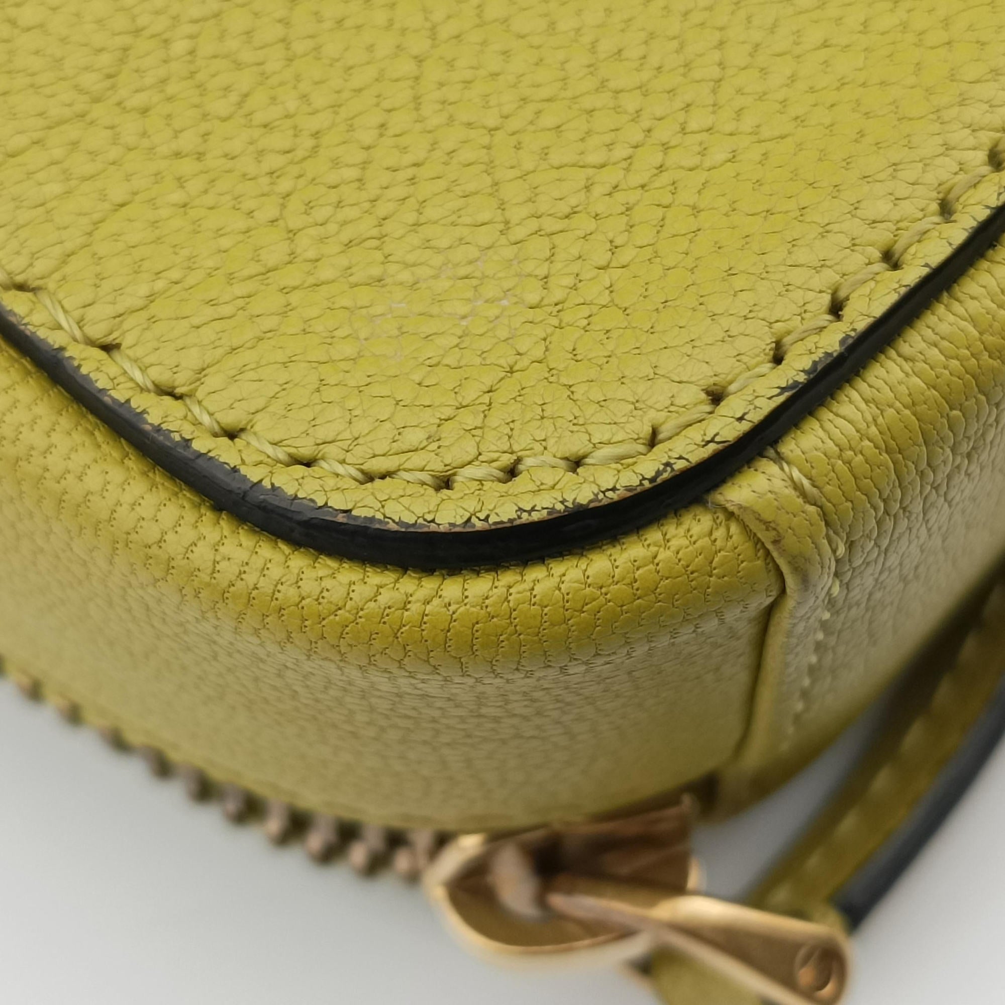 Pre-owned Christian Dior Saddle Yellow leather  shoulderbag | stylenewstar