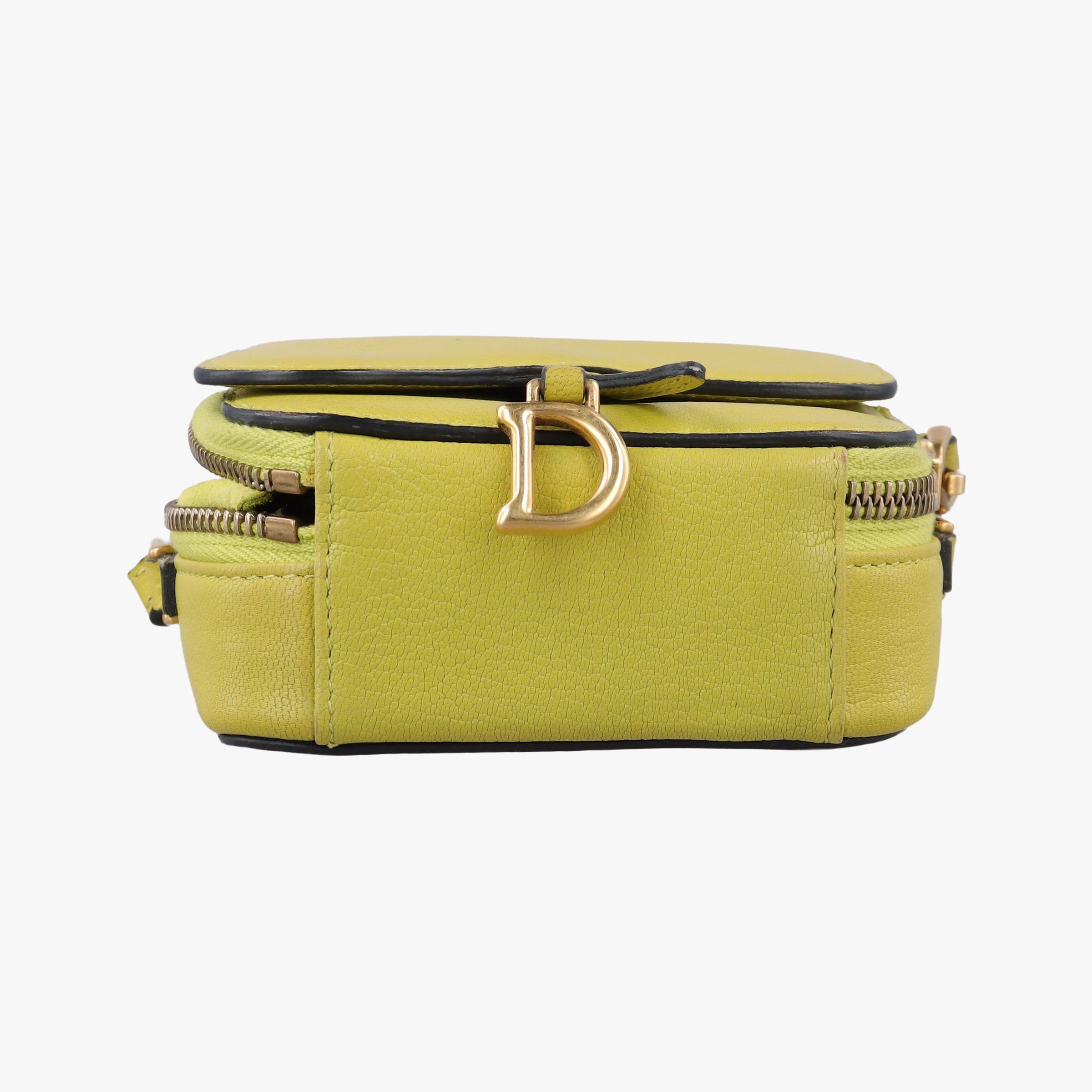 Pre-owned Christian Dior Saddle Yellow leather  shoulderbag | stylenewstar