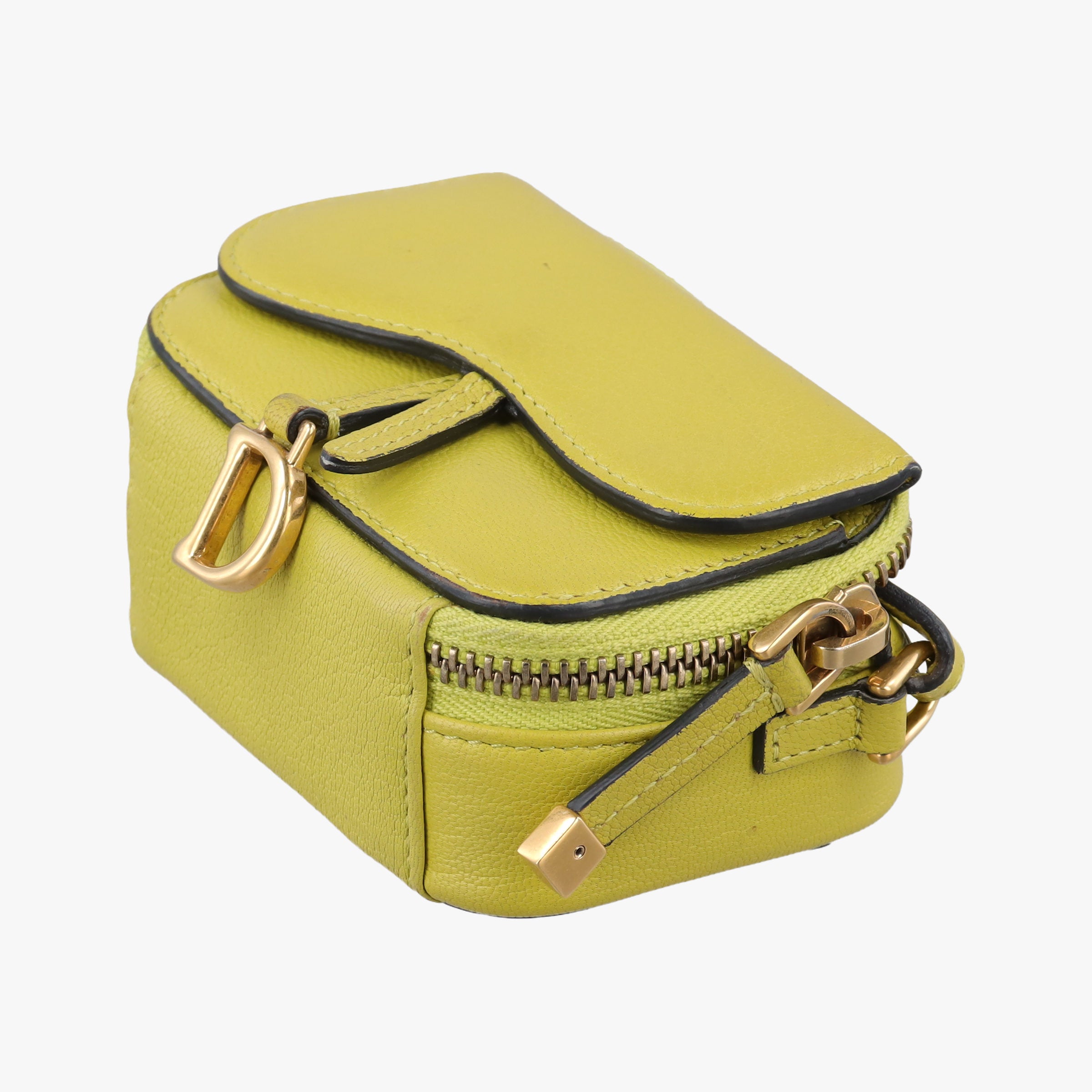 Pre-owned Christian Dior Saddle Yellow leather  shoulderbag | stylenewstar