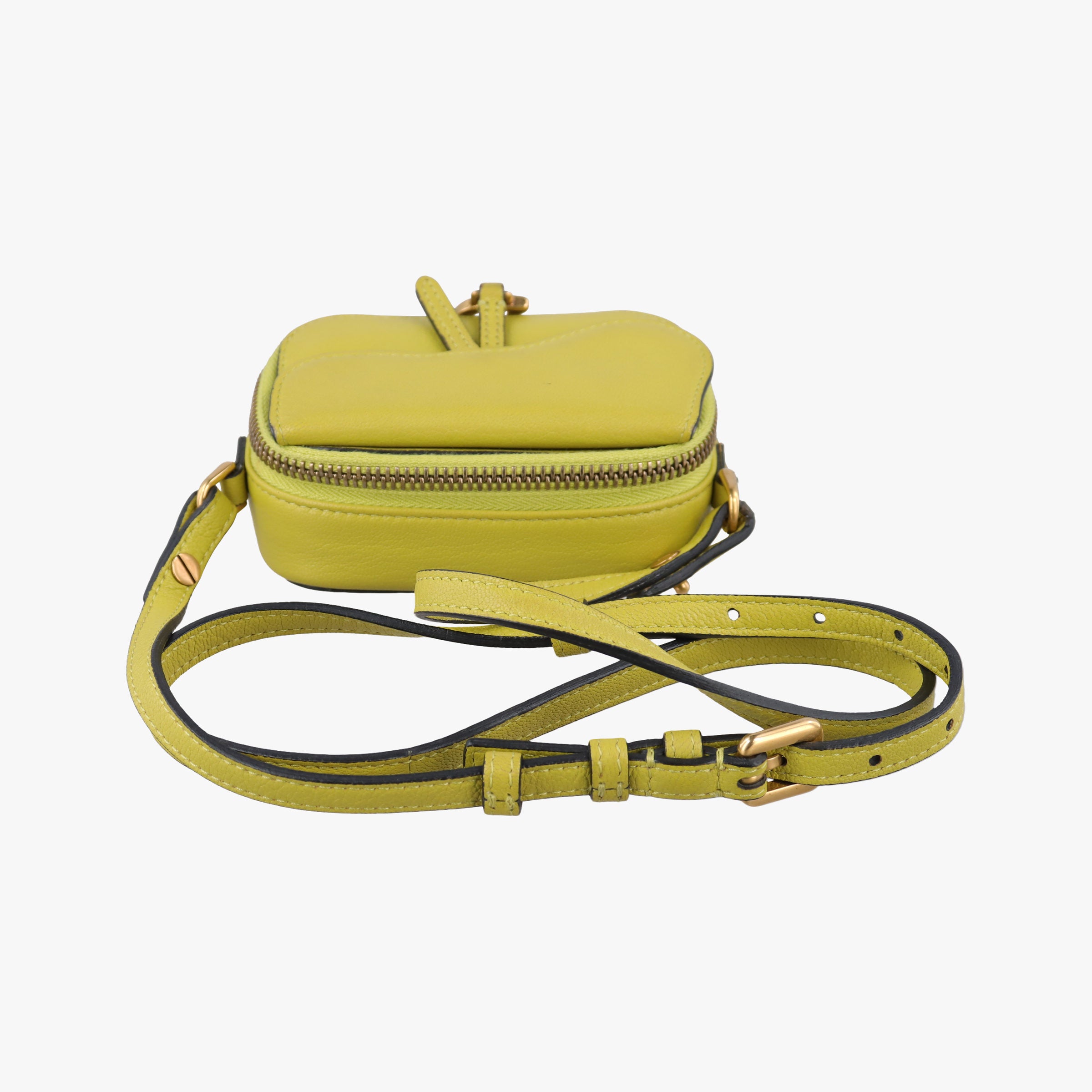 Pre-owned Christian Dior Saddle Yellow leather  shoulderbag | stylenewstar