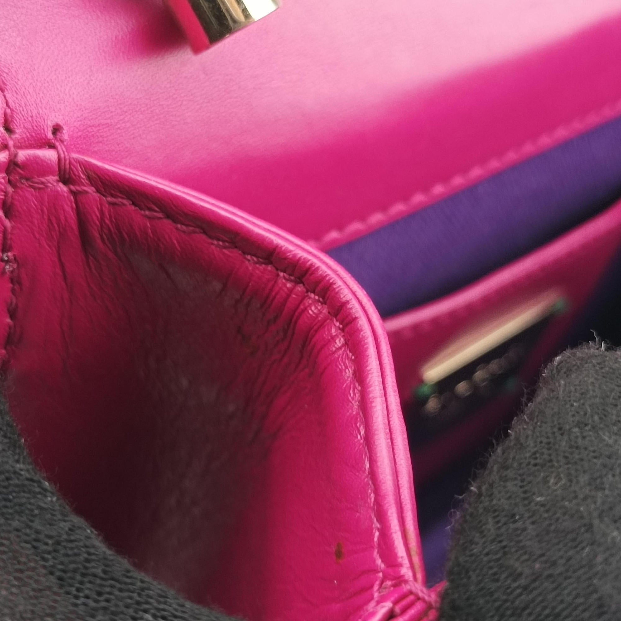 Pre-owned Bvlgari Serpenti Pink Galuchat Skin×Leather  shoulderbag | stylenewstar