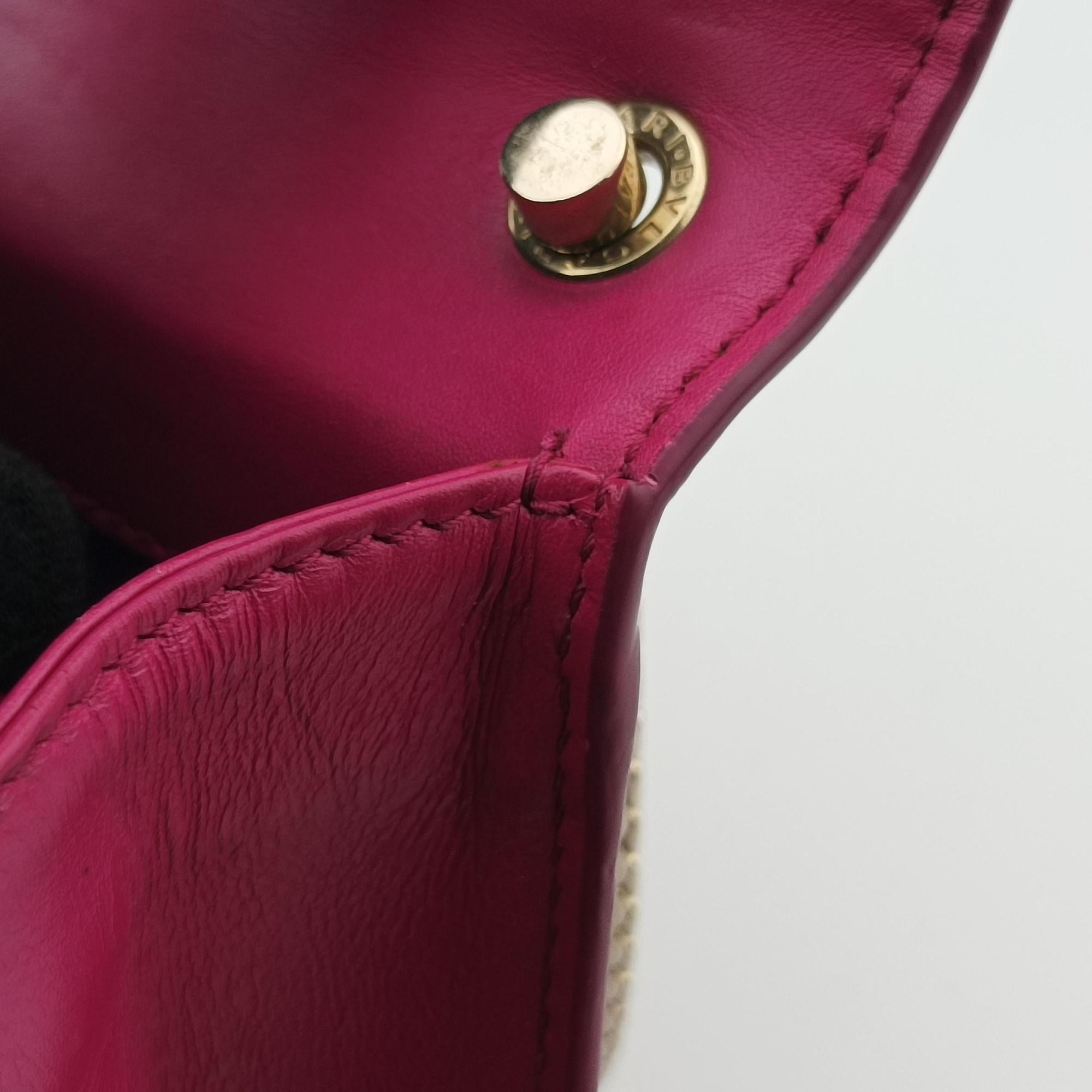 Pre-owned Bvlgari Serpenti Pink Galuchat Skin×Leather  shoulderbag | stylenewstar
