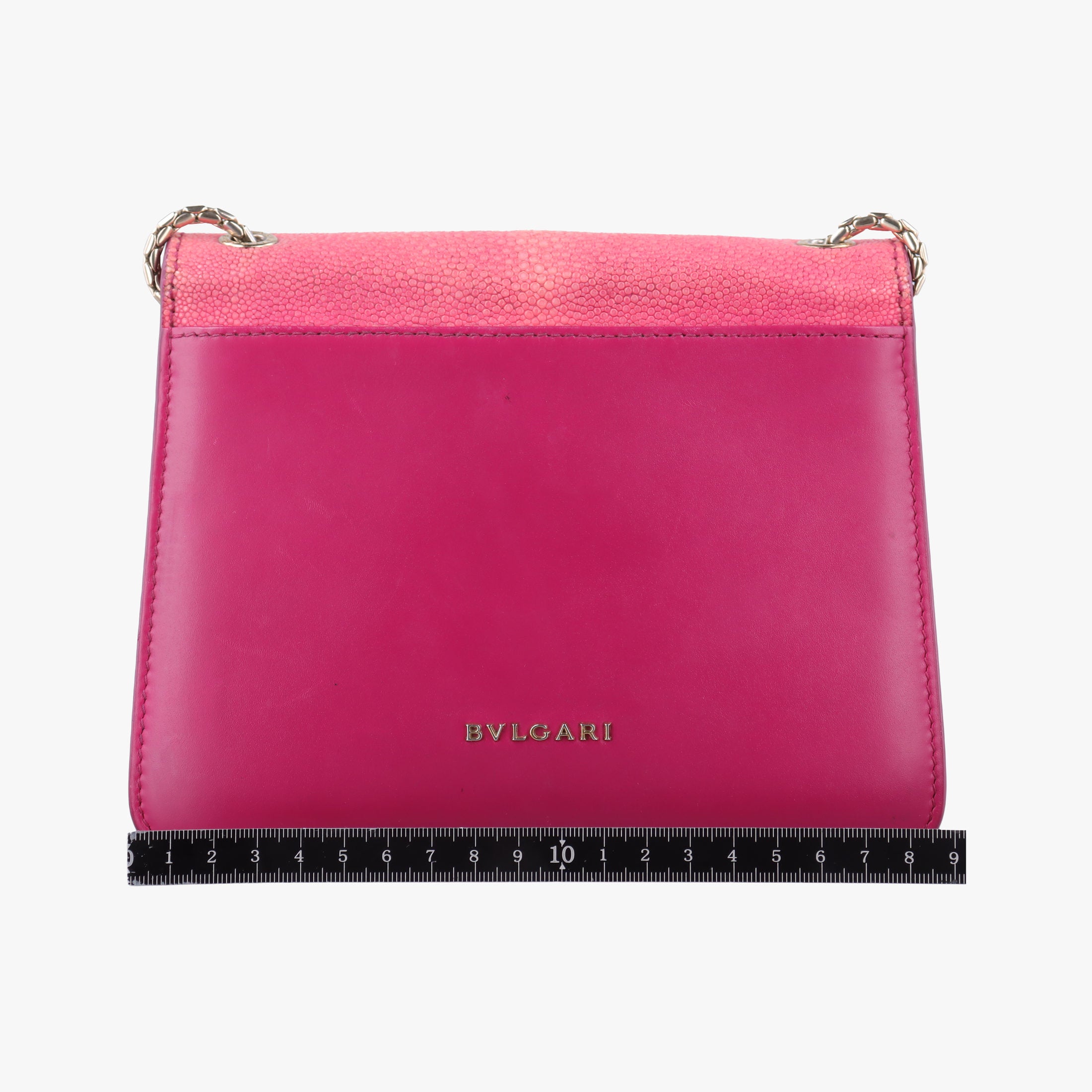 Pre-owned Bvlgari Serpenti Pink Galuchat Skin×Leather  shoulderbag | stylenewstar