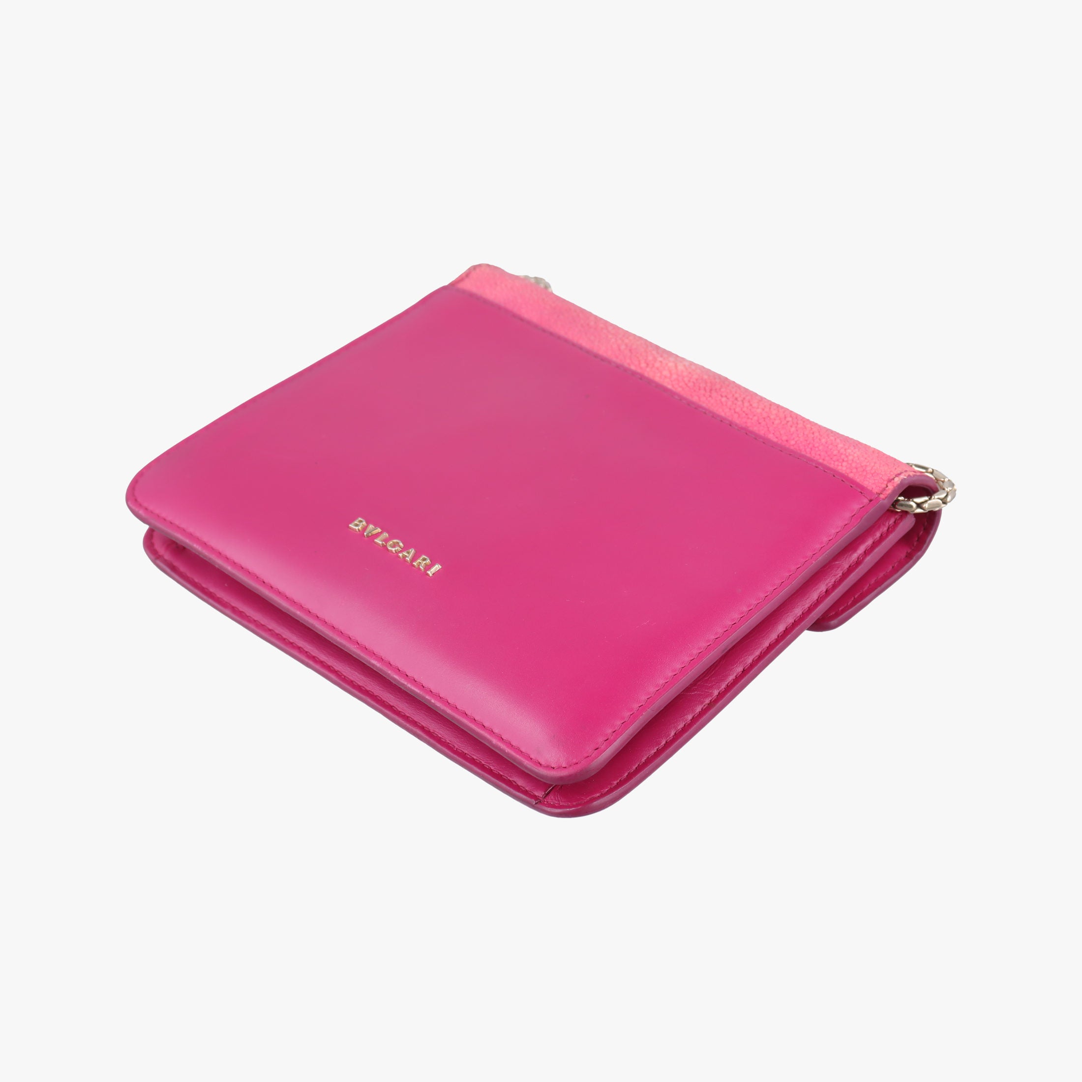 Pre-owned Bvlgari Serpenti Pink Galuchat Skin×Leather  shoulderbag | stylenewstar