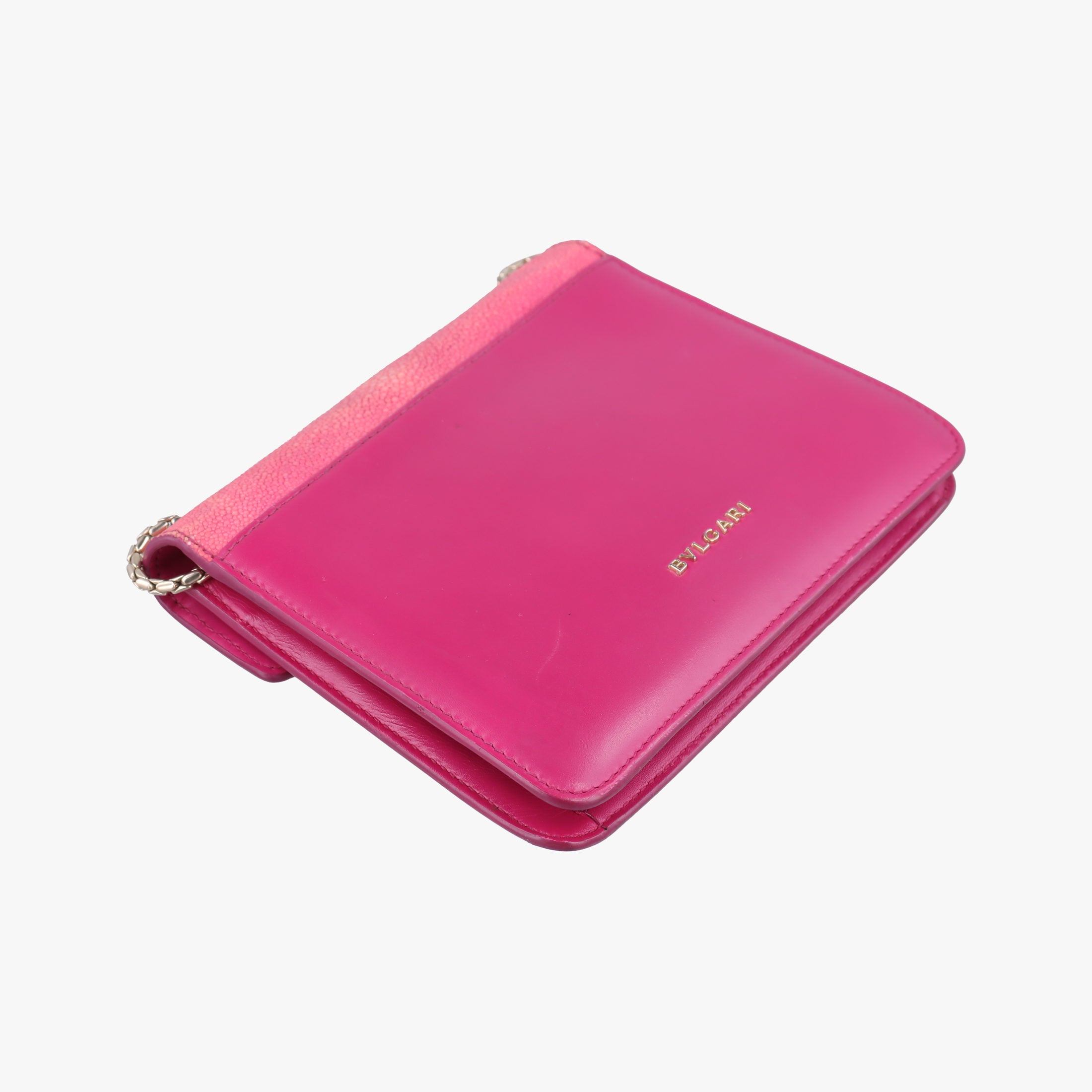 Pre-owned Bvlgari Serpenti Pink Galuchat Skin×Leather  shoulderbag | stylenewstar