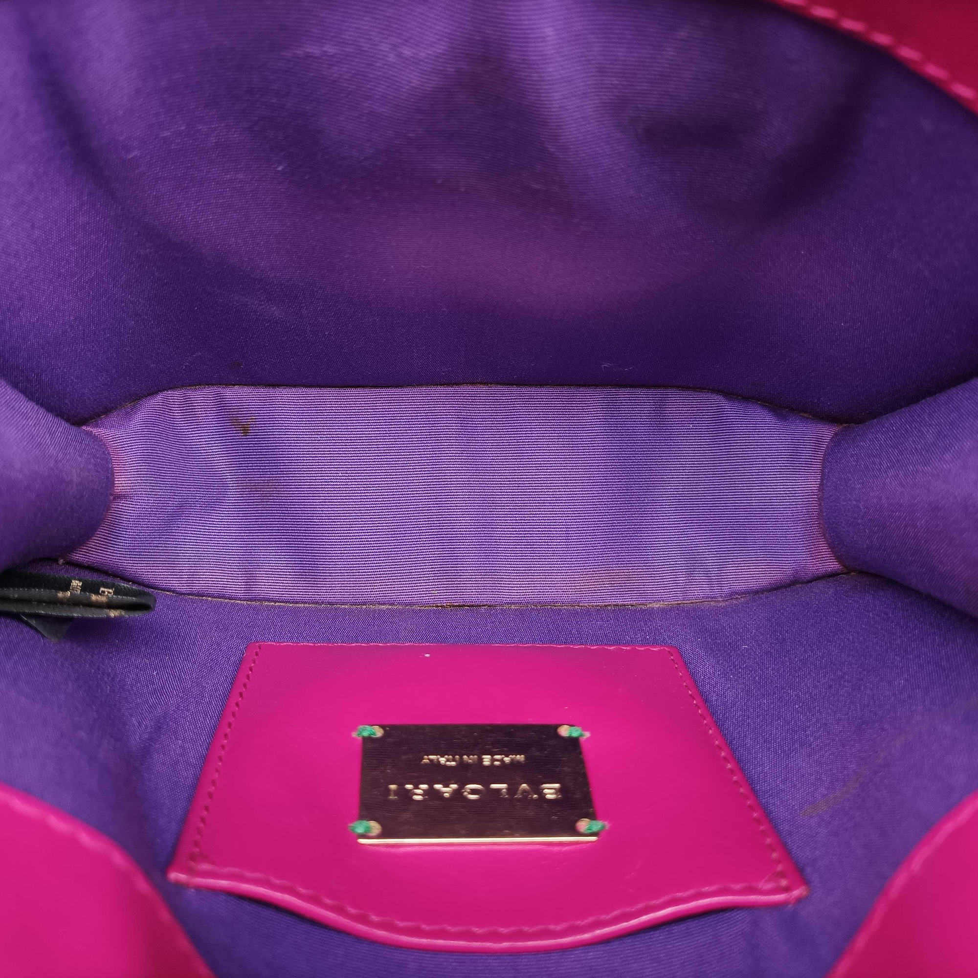Pre-owned Bvlgari Serpenti Pink Galuchat Skin×Leather  shoulderbag | stylenewstar
