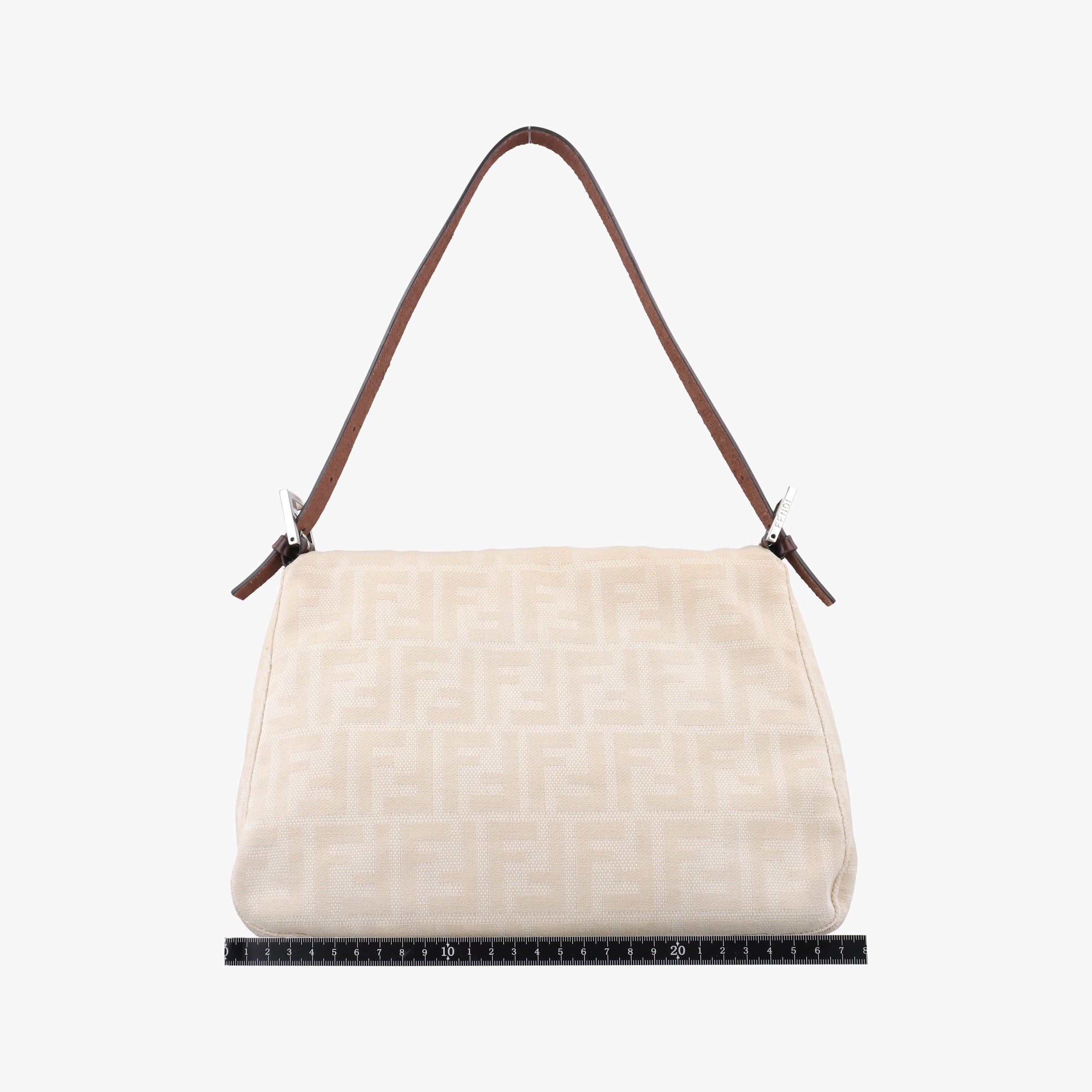 Pre-owned Fendi Mamma Bucket White canvas×leather  shoulderbag | stylenewstar
