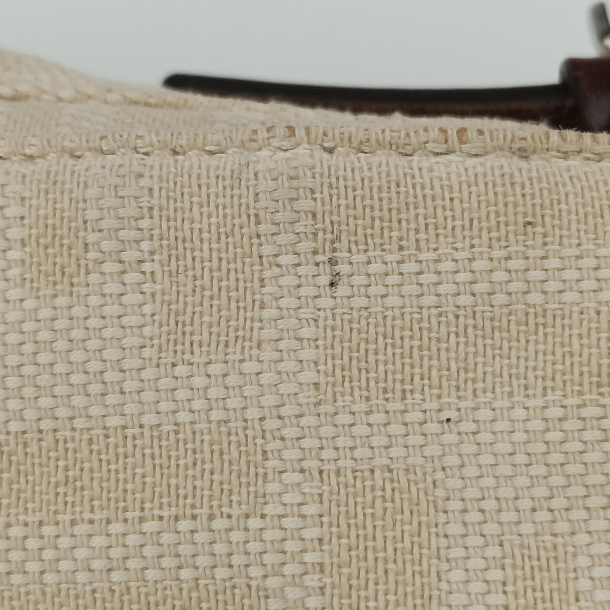 Pre-owned Fendi Mamma Bucket White canvas×leather  shoulderbag | stylenewstar