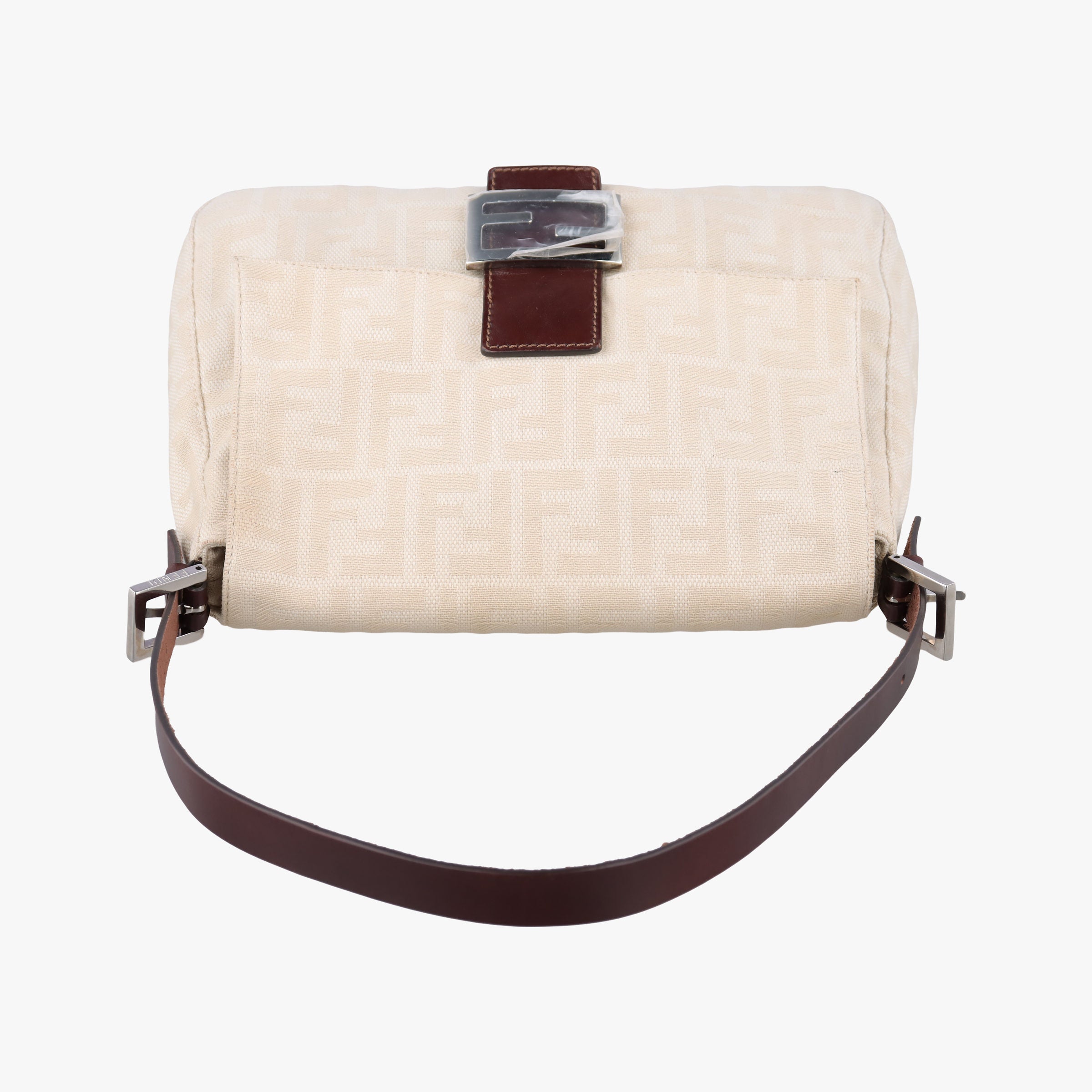 Pre-owned Fendi Mamma Bucket White canvas×leather  shoulderbag | stylenewstar