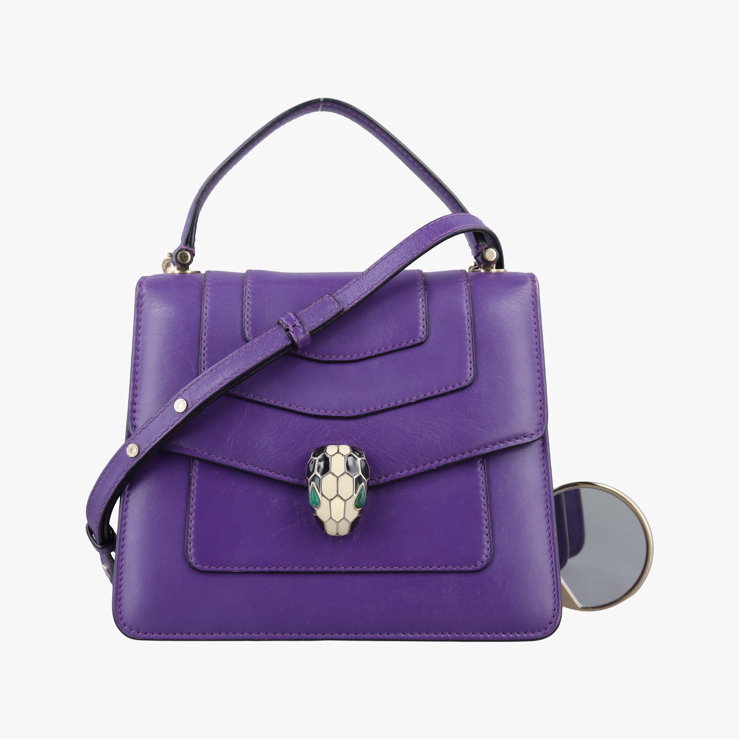 Pre-owned Bvlgari SERPENTI FOREVER Purple Leather  shoulderbag | stylenewstar