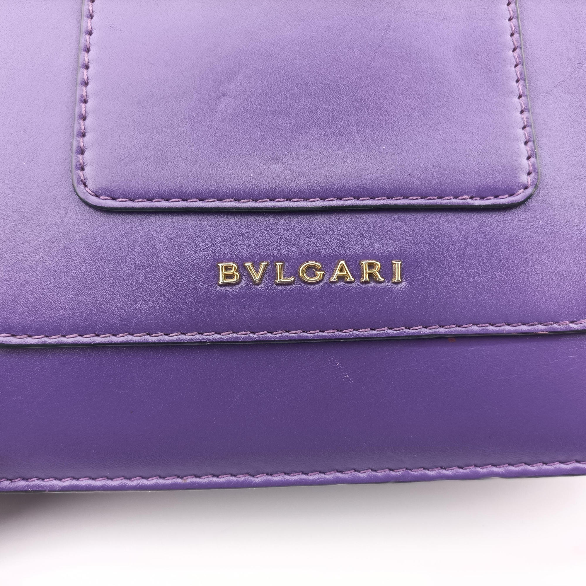 Pre-owned Bvlgari SERPENTI FOREVER Purple Leather  shoulderbag | stylenewstar