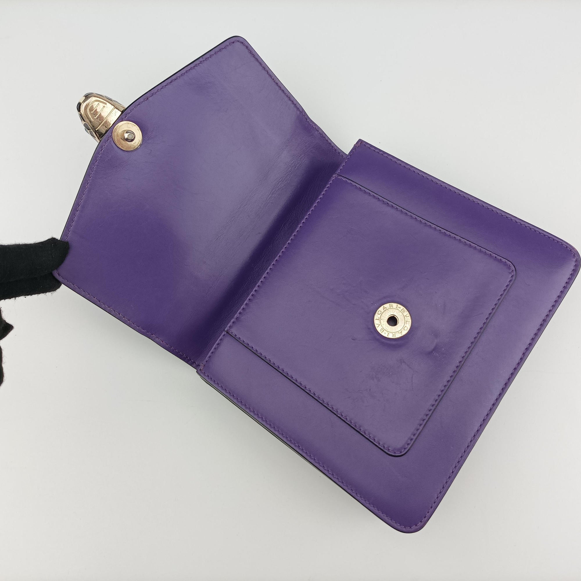 Pre-owned Bvlgari SERPENTI FOREVER Purple Leather  shoulderbag | stylenewstar