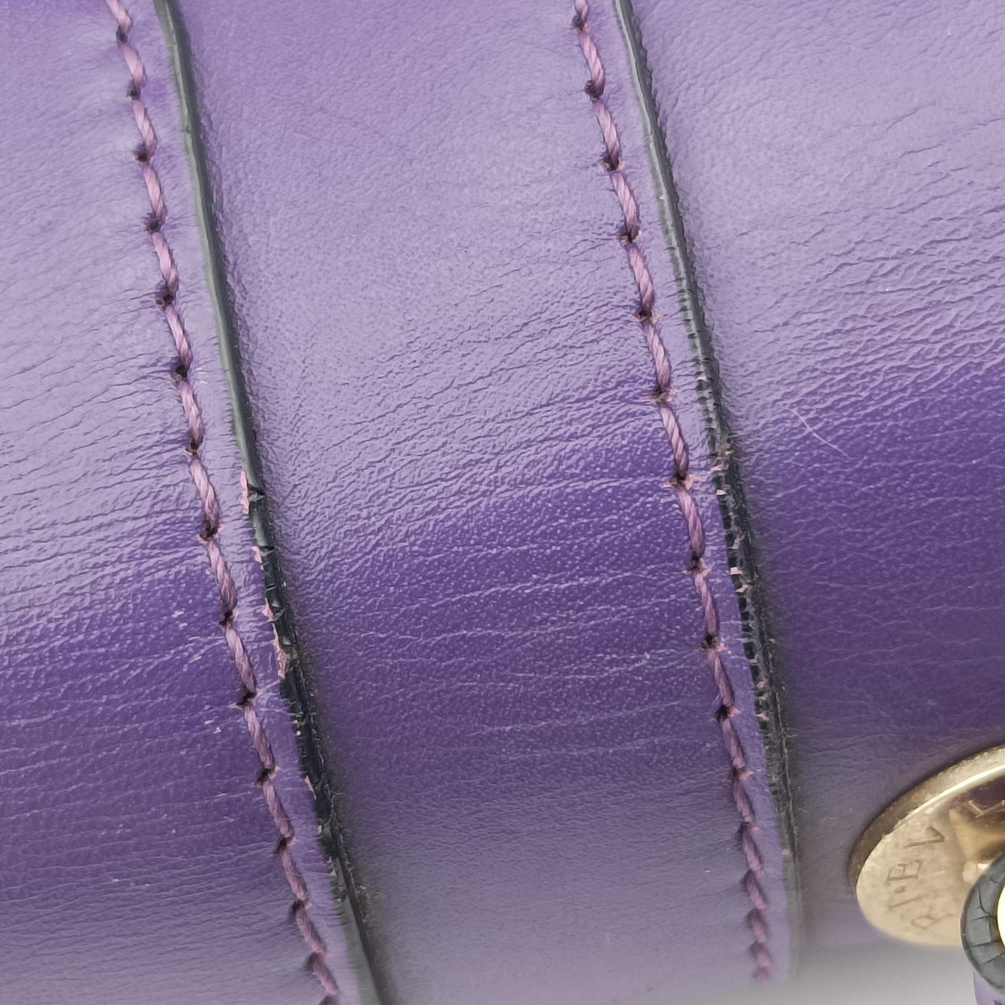 Pre-owned Bvlgari SERPENTI FOREVER Purple Leather  shoulderbag | stylenewstar