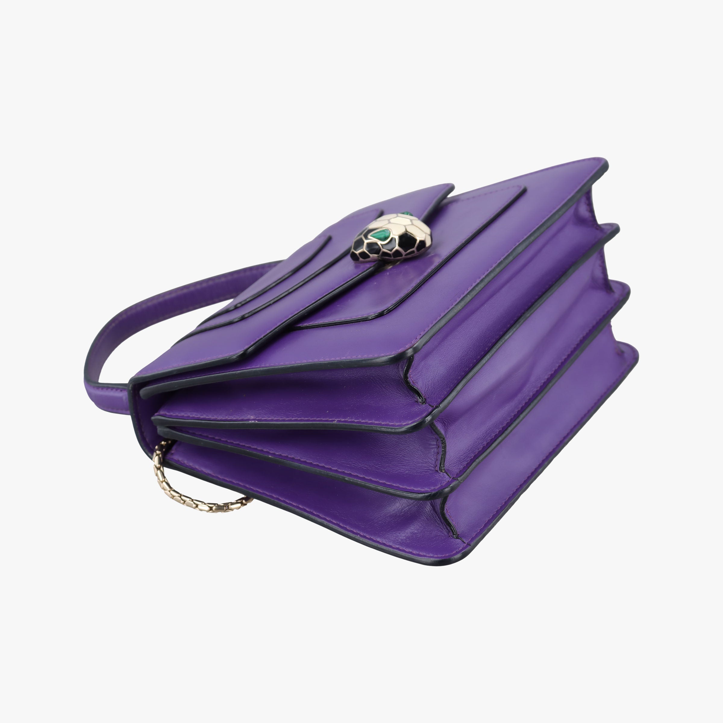 Pre-owned Bvlgari SERPENTI FOREVER Purple Leather  shoulderbag | stylenewstar