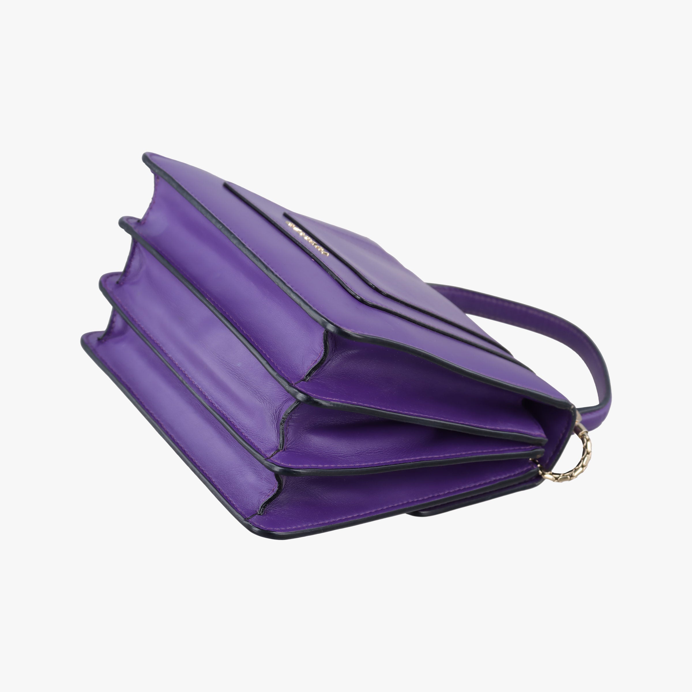 Pre-owned Bvlgari SERPENTI FOREVER Purple Leather  shoulderbag | stylenewstar