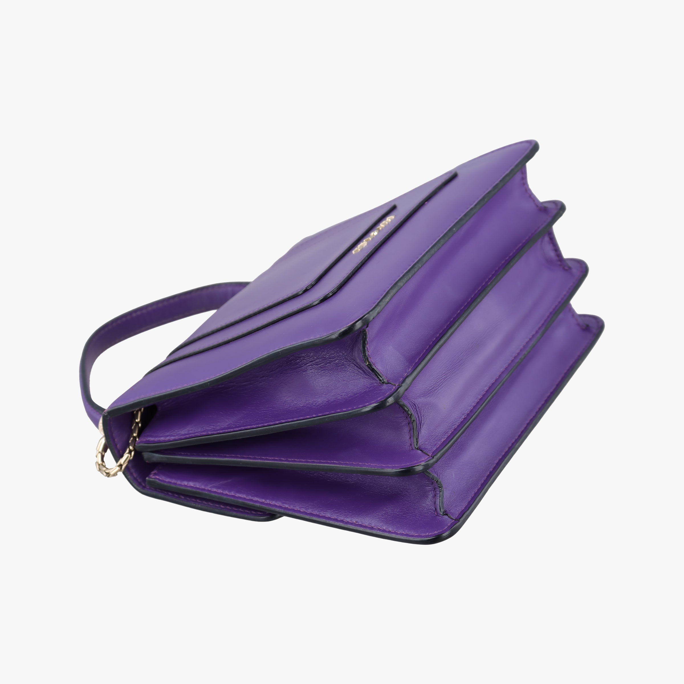 Pre-owned Bvlgari SERPENTI FOREVER Purple Leather  shoulderbag | stylenewstar