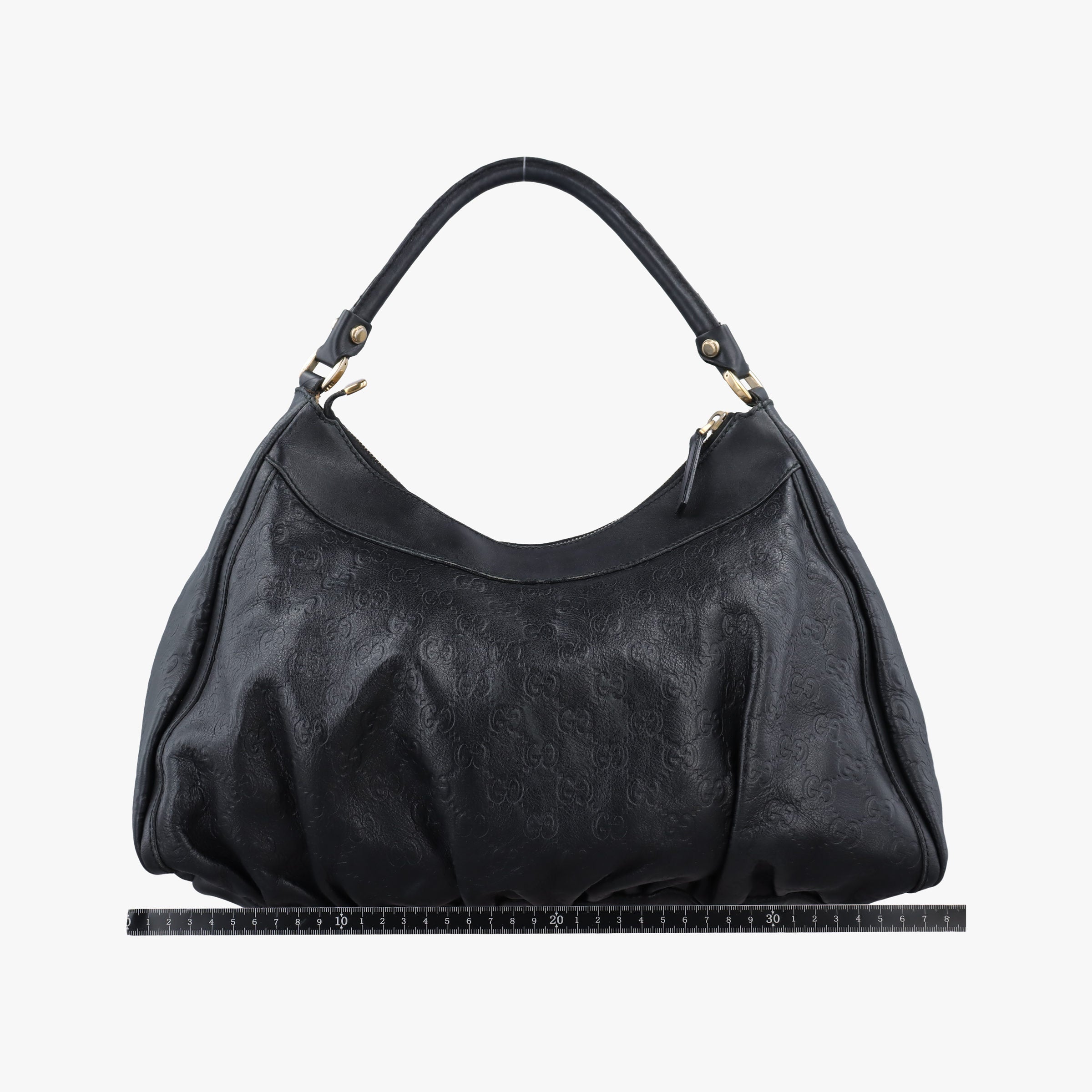 Pre-owned Gucci Abbey D-ring Hobo Black Leather 189833 handbag | stylenewstar
